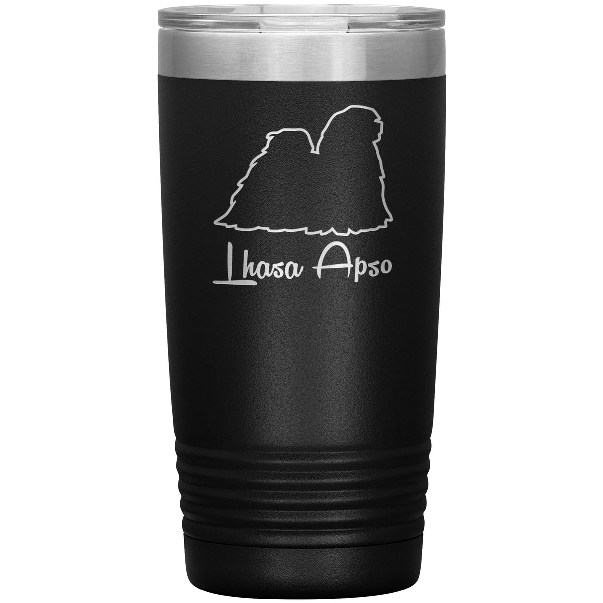Lhasa Apso Dog Outlined Silhouette 20oz Insulated Tumbler
