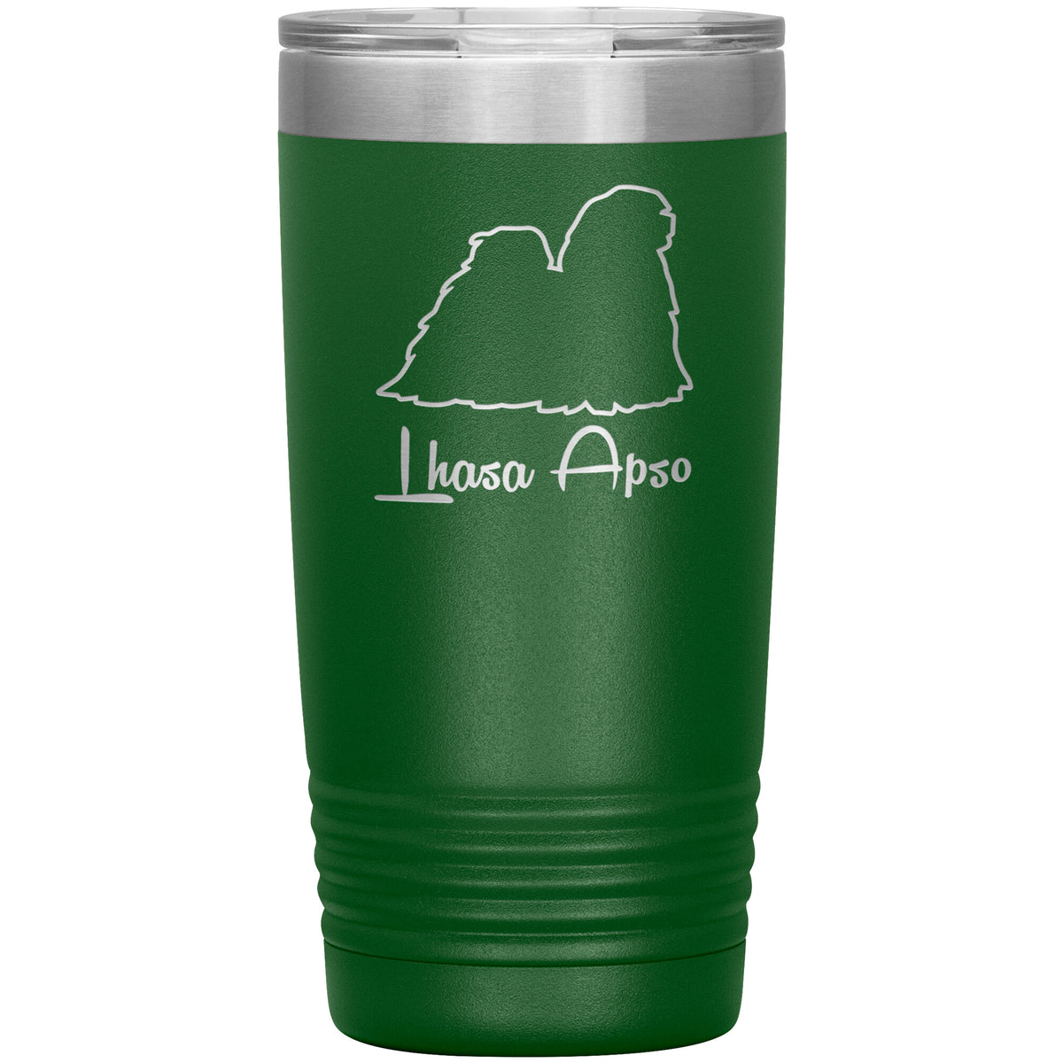 Lhasa Apso Dog Outlined Silhouette 20oz Insulated Tumbler