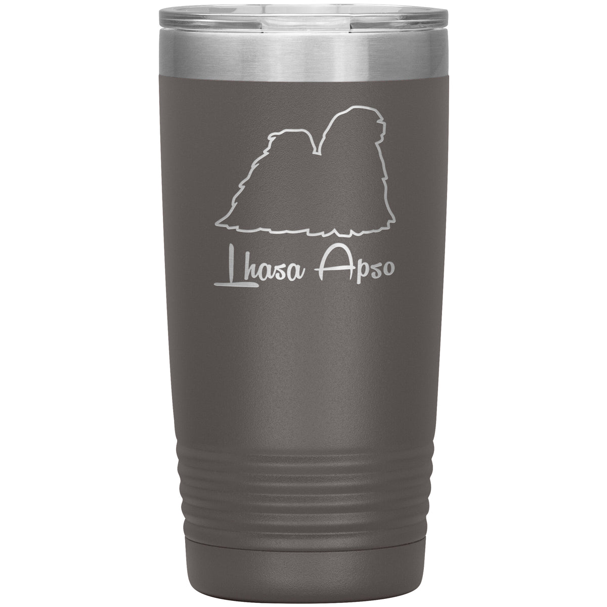 Lhasa Apso Dog Outlined Silhouette 20oz Insulated Tumbler