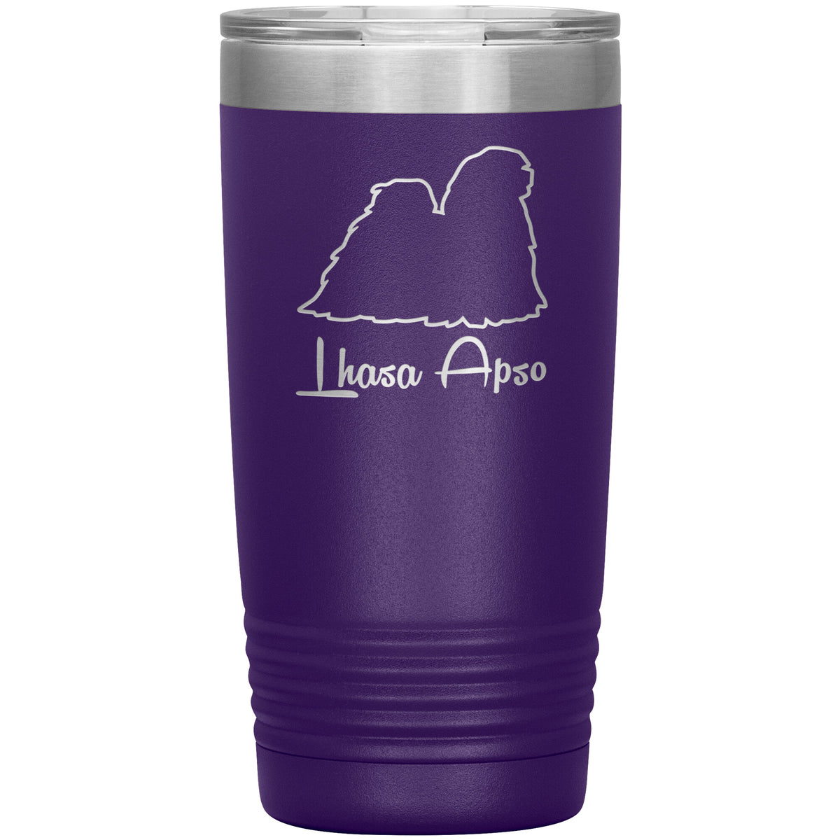 Lhasa Apso Dog Outlined Silhouette 20oz Insulated Tumbler