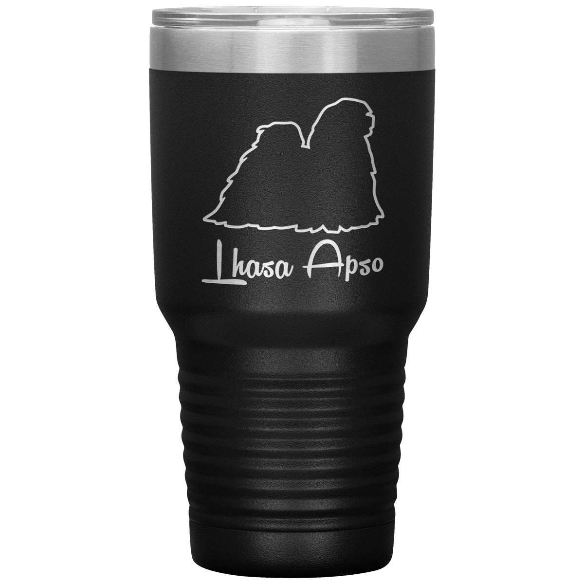 Lhasa Apso Dog Outlined Silhouette 30oz Insulated Tumbler