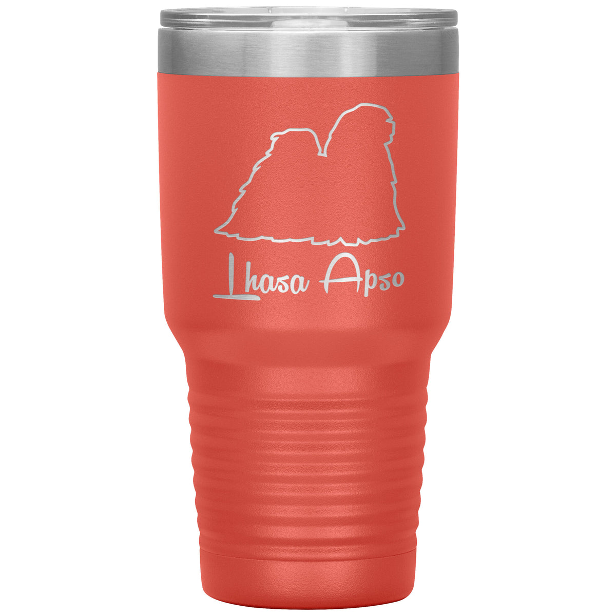 Lhasa Apso Dog Outlined Silhouette 30oz Insulated Tumbler