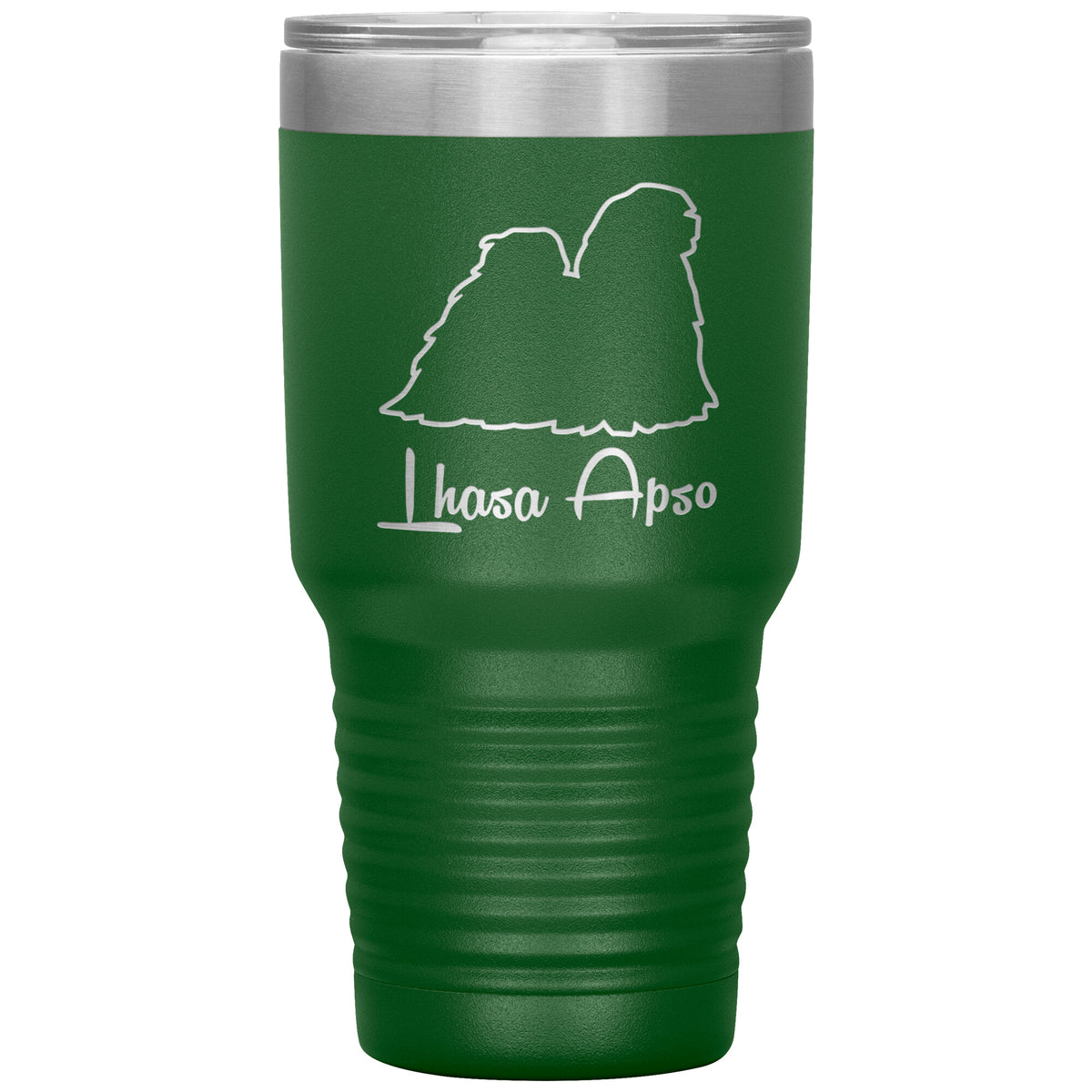 Lhasa Apso Dog Outlined Silhouette 30oz Insulated Tumbler