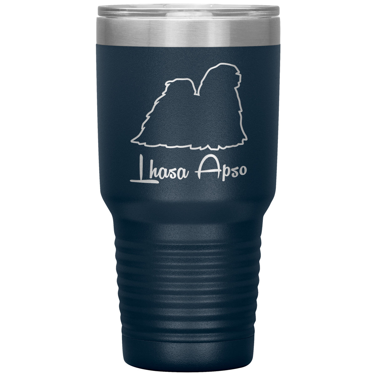 Lhasa Apso Dog Outlined Silhouette 30oz Insulated Tumbler