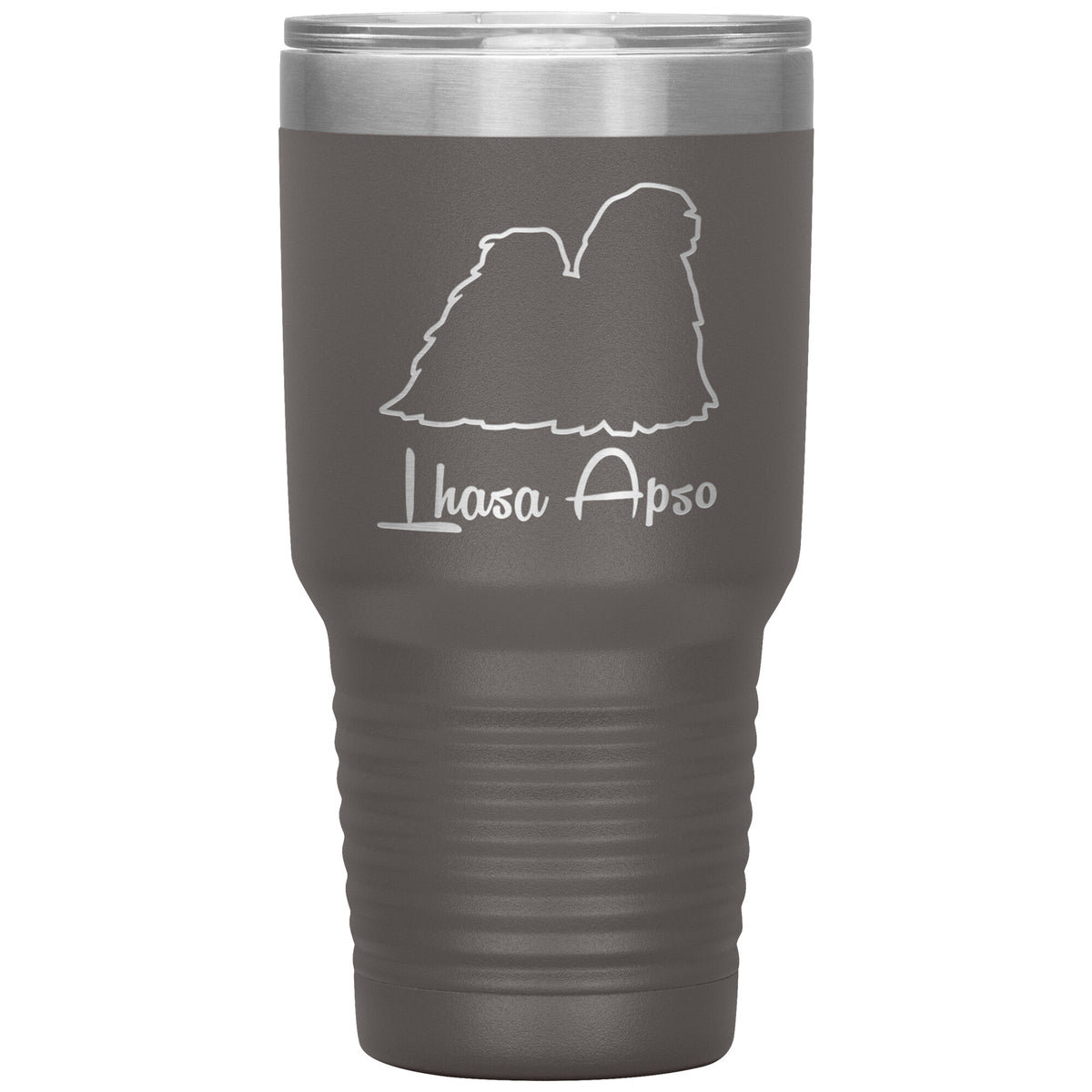 Lhasa Apso Dog Outlined Silhouette 30oz Insulated Tumbler