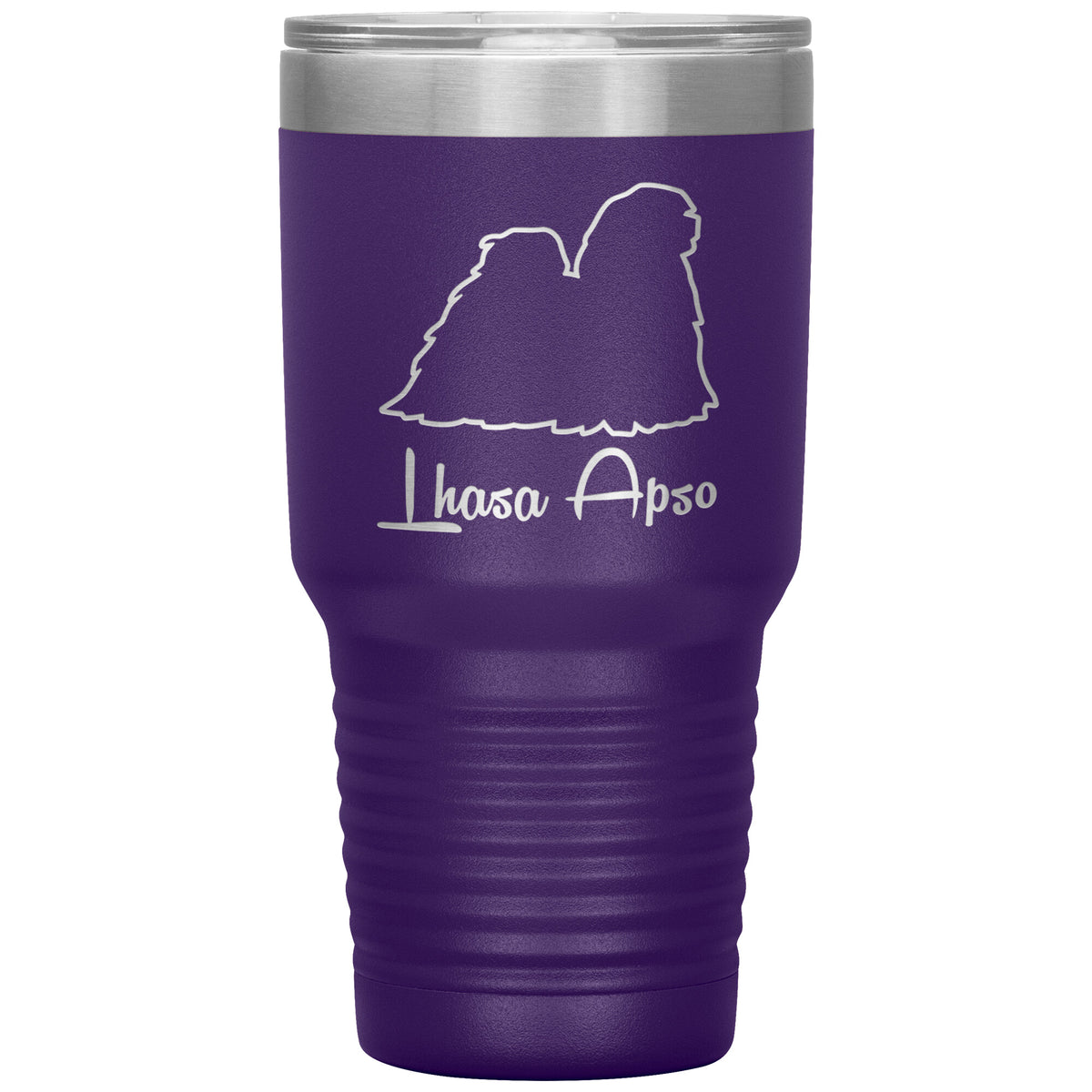 Lhasa Apso Dog Outlined Silhouette 30oz Insulated Tumbler