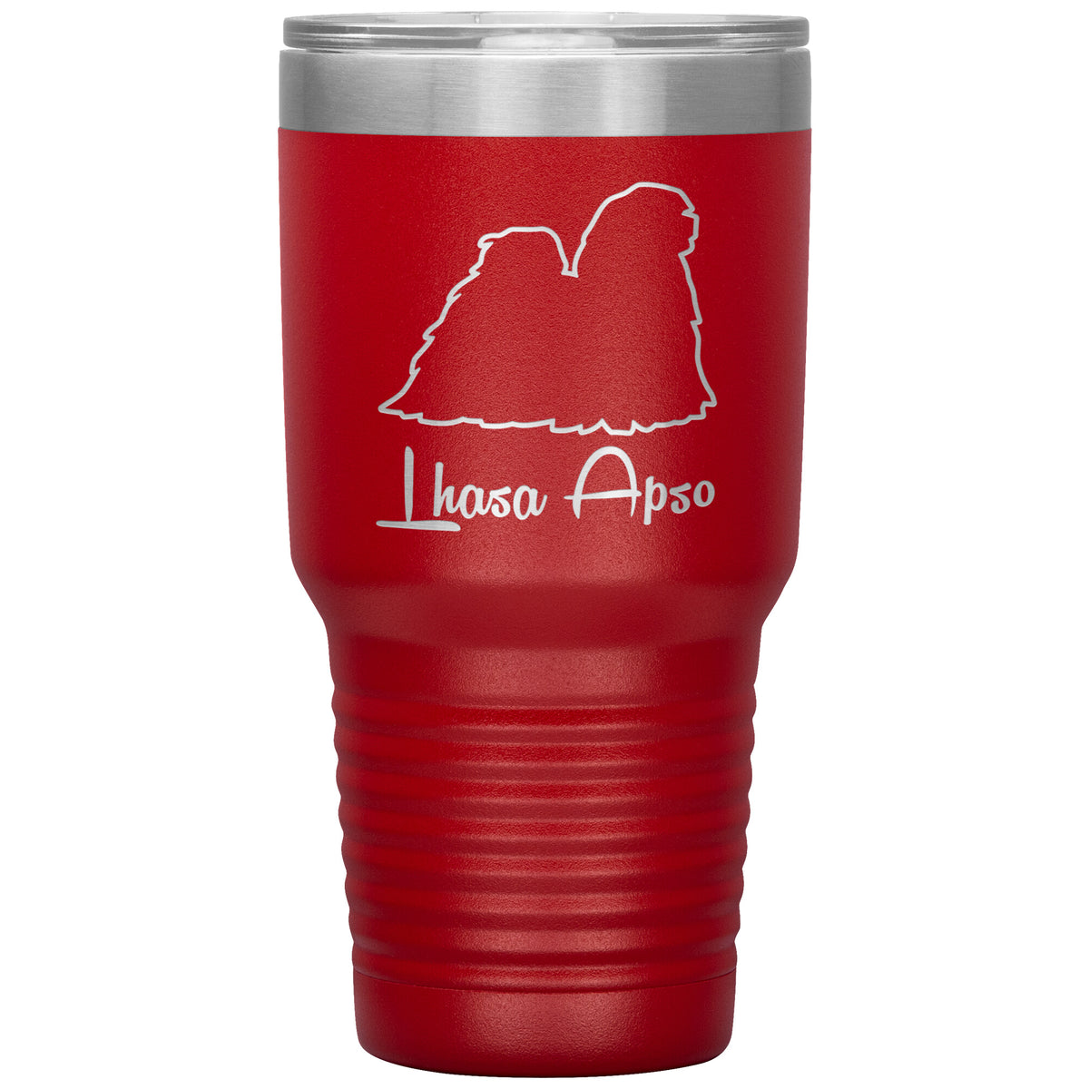 Lhasa Apso Dog Outlined Silhouette 30oz Insulated Tumbler