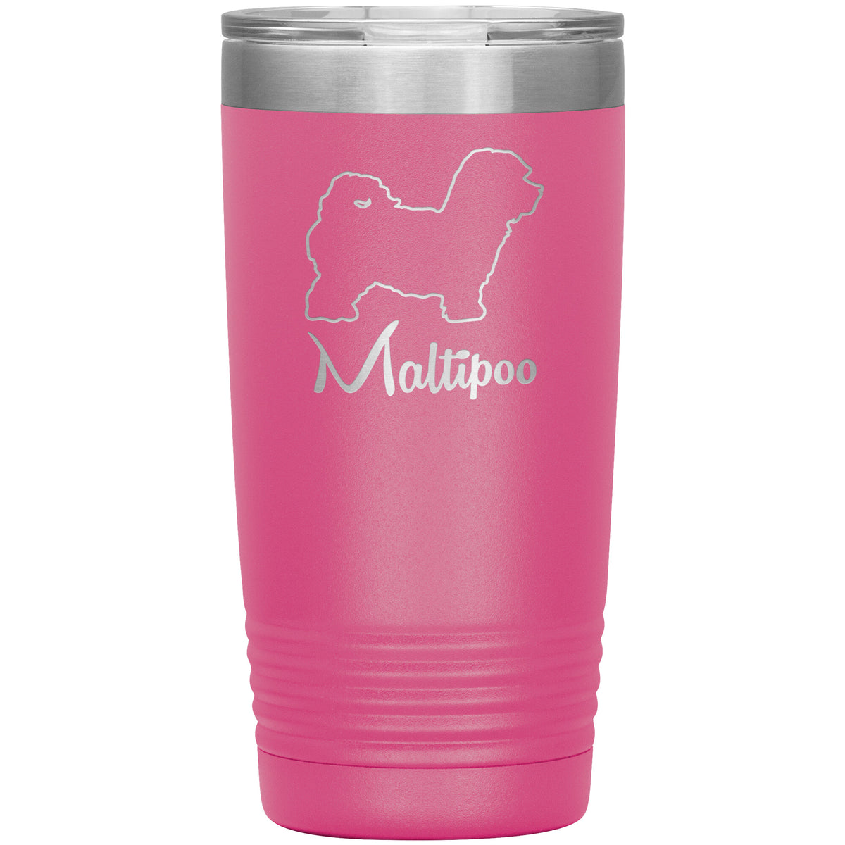 Maltipoo Dog Outlined Silhouette 20oz Insulated Tumbler