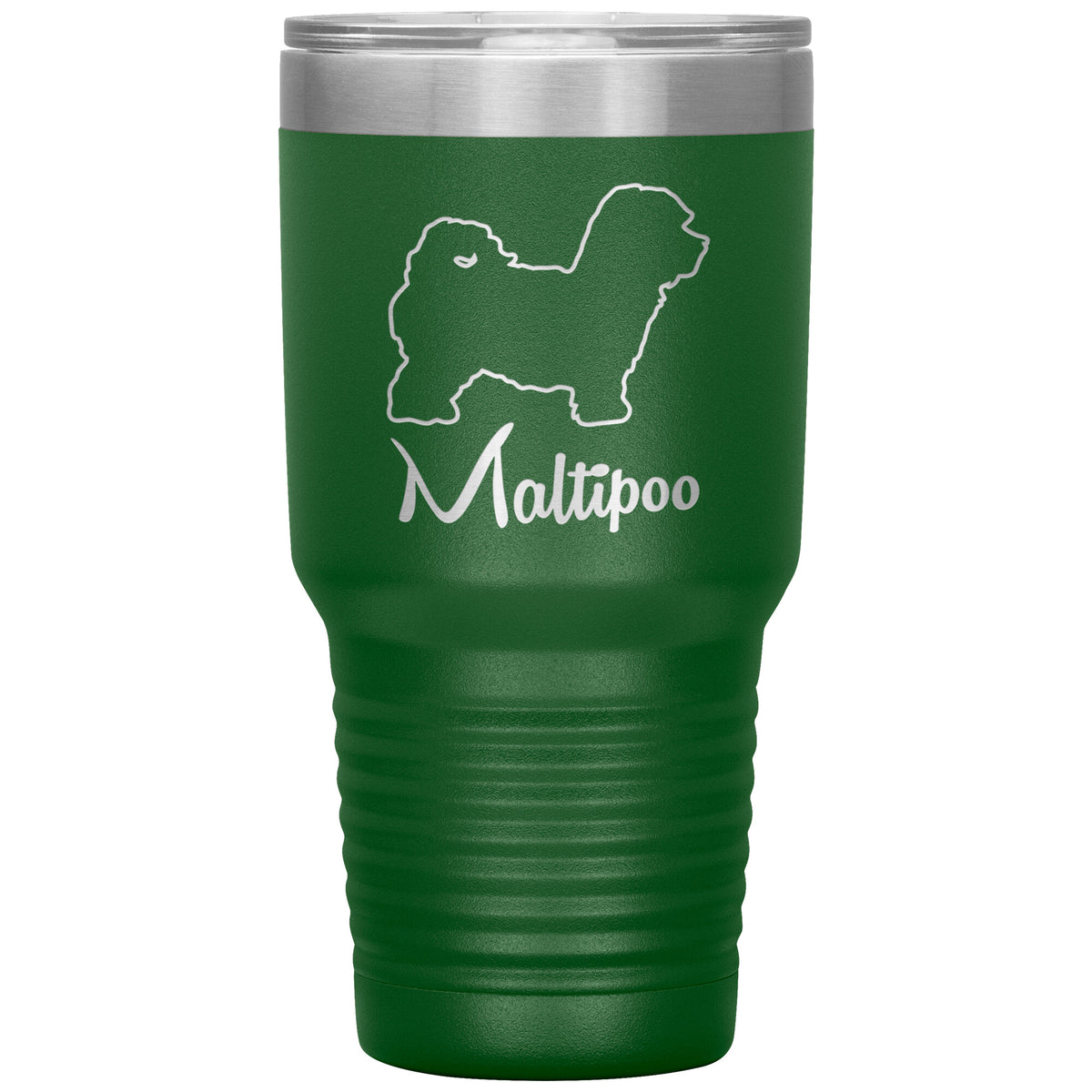 Maltipoo Dog Outlined Silhouette 30oz Insulated Tumbler
