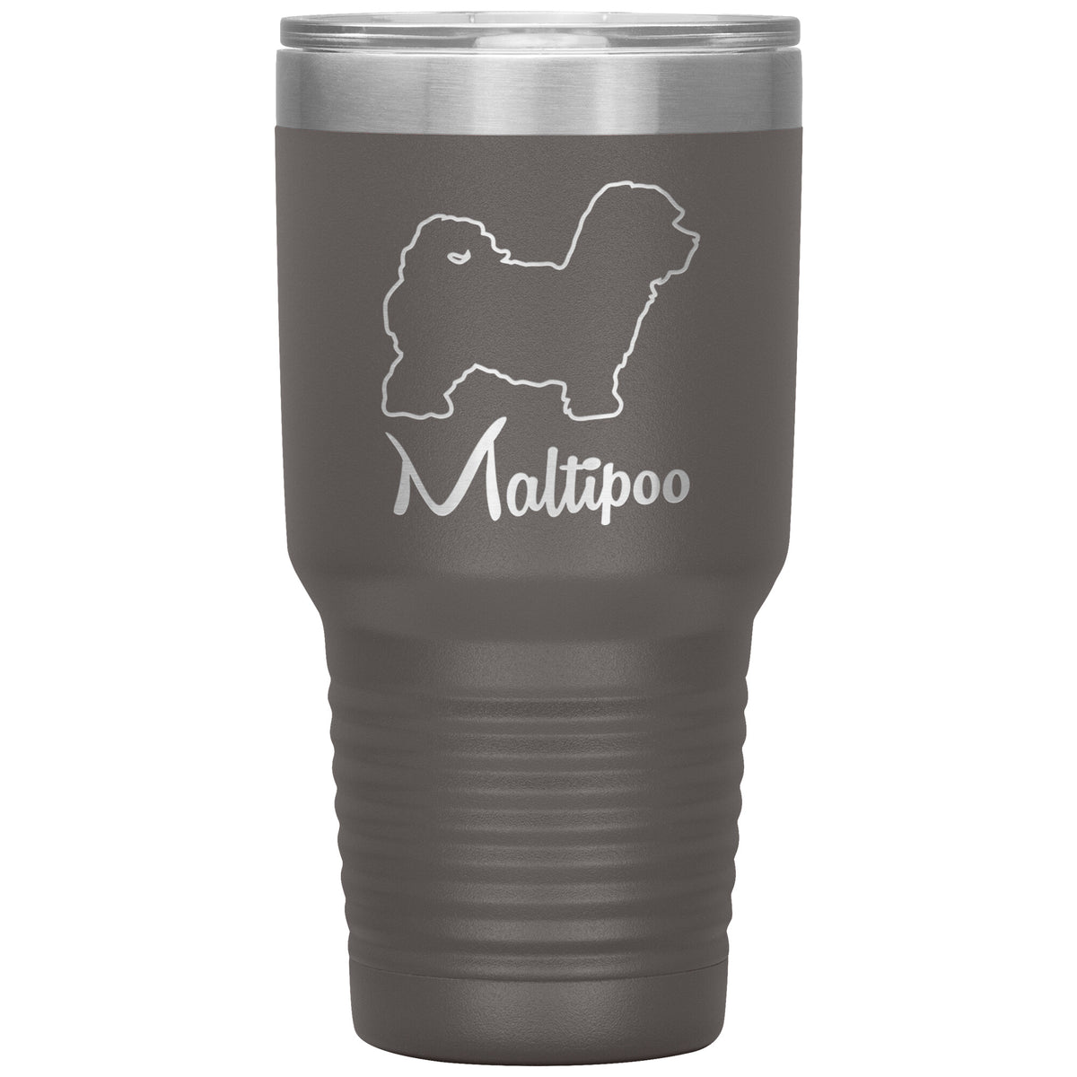Maltipoo Dog Outlined Silhouette 30oz Insulated Tumbler