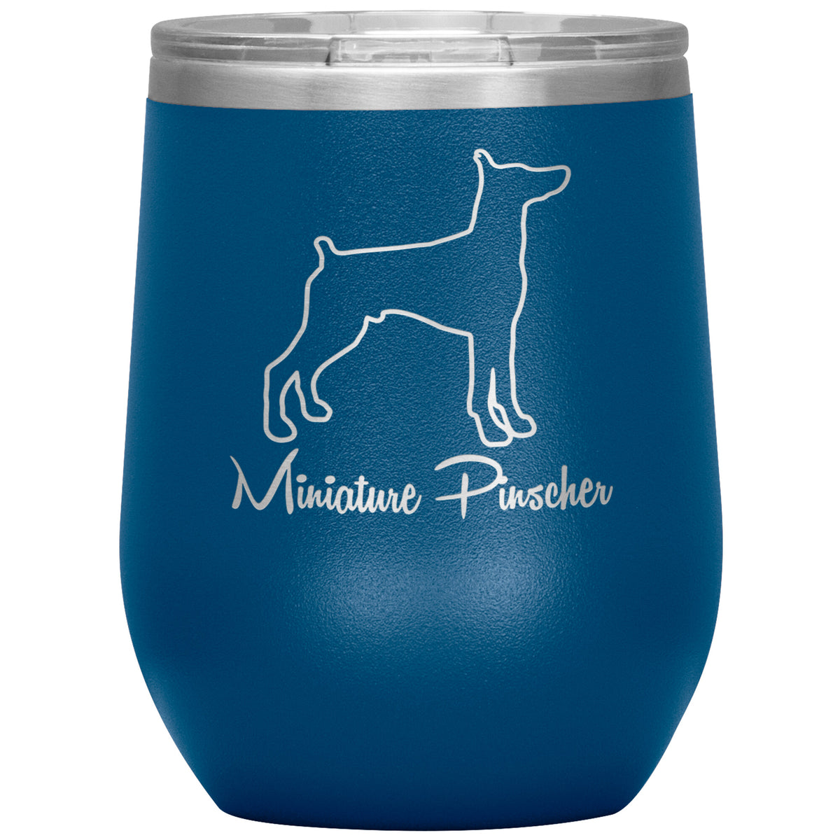 Miniature Pinscher Dog Outlined Silhouette 12oz Wine Insulated Tumbler