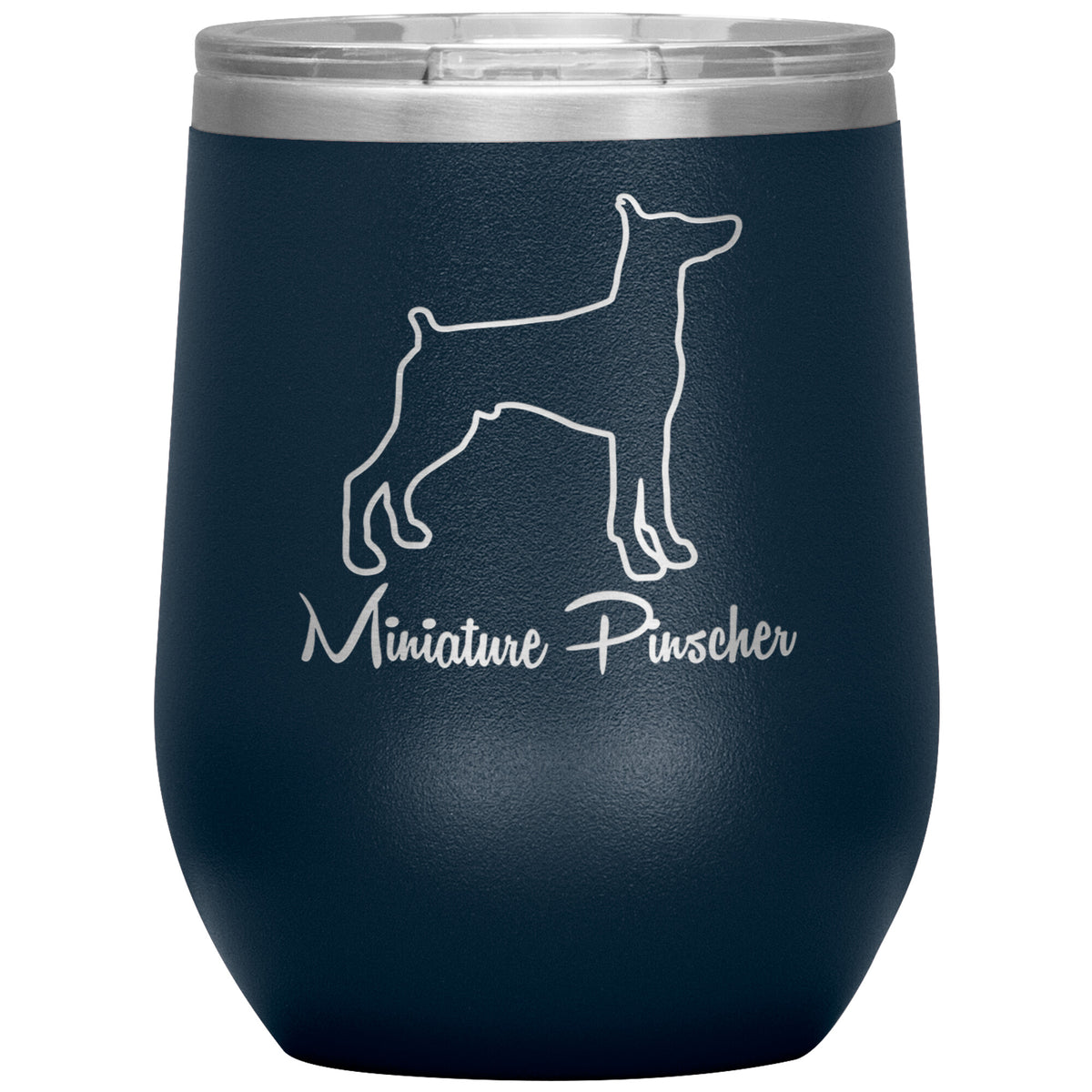Miniature Pinscher Dog Outlined Silhouette 12oz Wine Insulated Tumbler