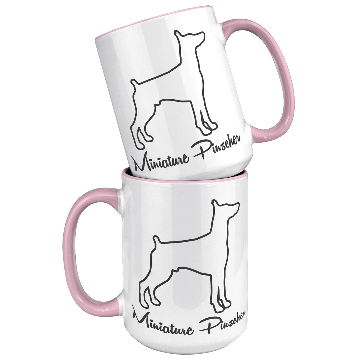 Miniature Pinscher Dog Outlined Silhouette 15oz Accent Mug