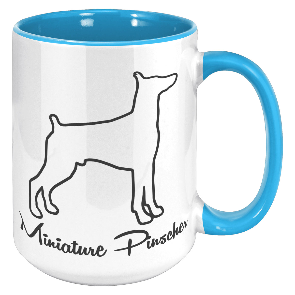 Miniature Pinscher Dog Outlined Silhouette 15oz Accent Mug