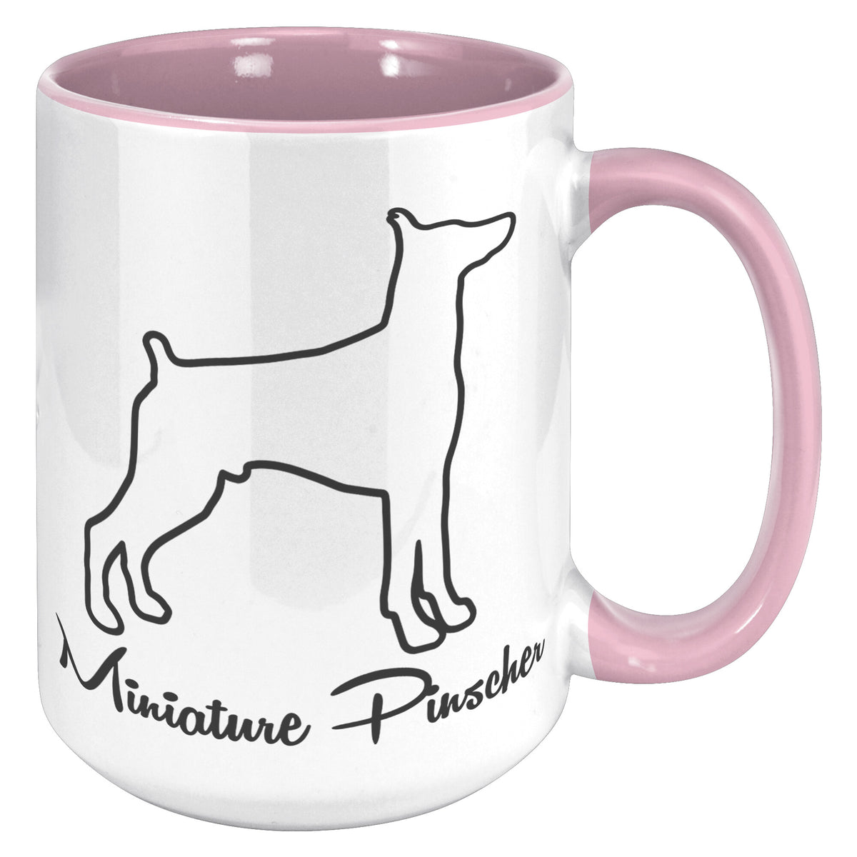 Miniature Pinscher Dog Outlined Silhouette 15oz Accent Mug