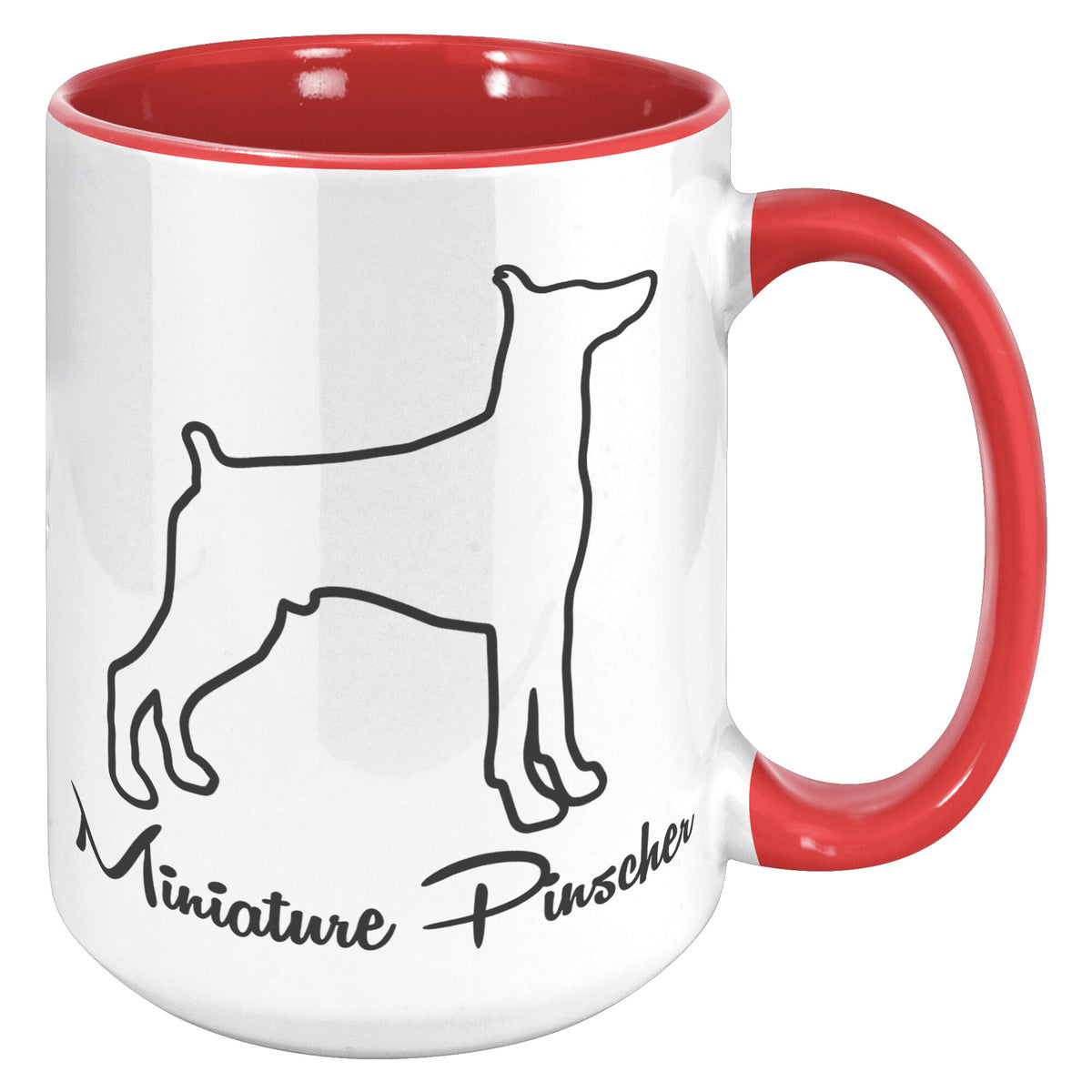 Miniature Pinscher Dog Outlined Silhouette 15oz Accent Mug