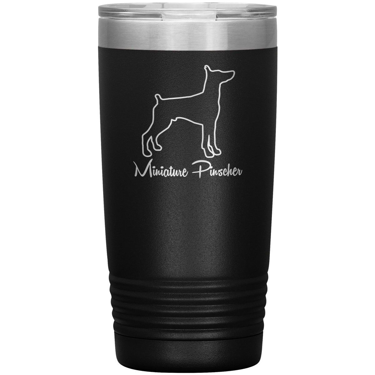 Miniature Pinscher Dog Outlined Silhouette 20oz Insulated Tumbler