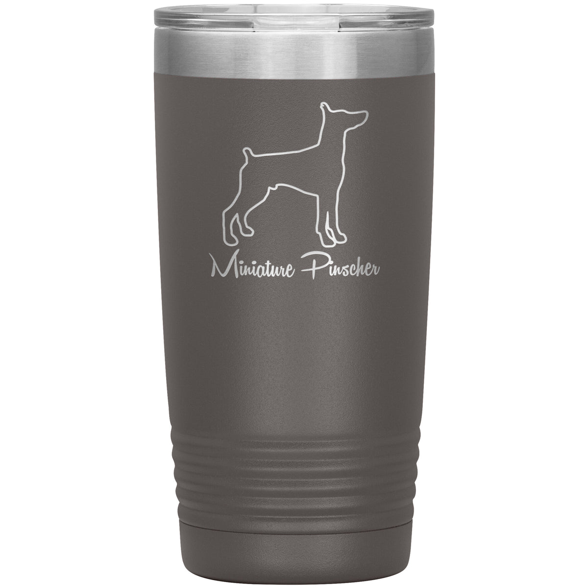Miniature Pinscher Dog Outlined Silhouette 20oz Insulated Tumbler