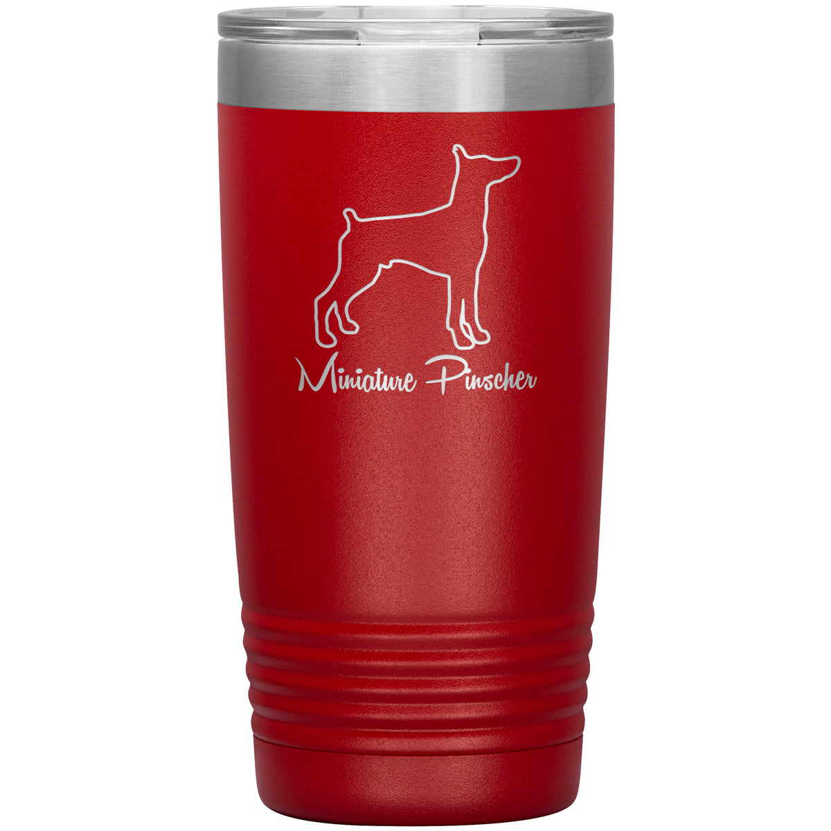 Miniature Pinscher Dog Outlined Silhouette 20oz Insulated Tumbler