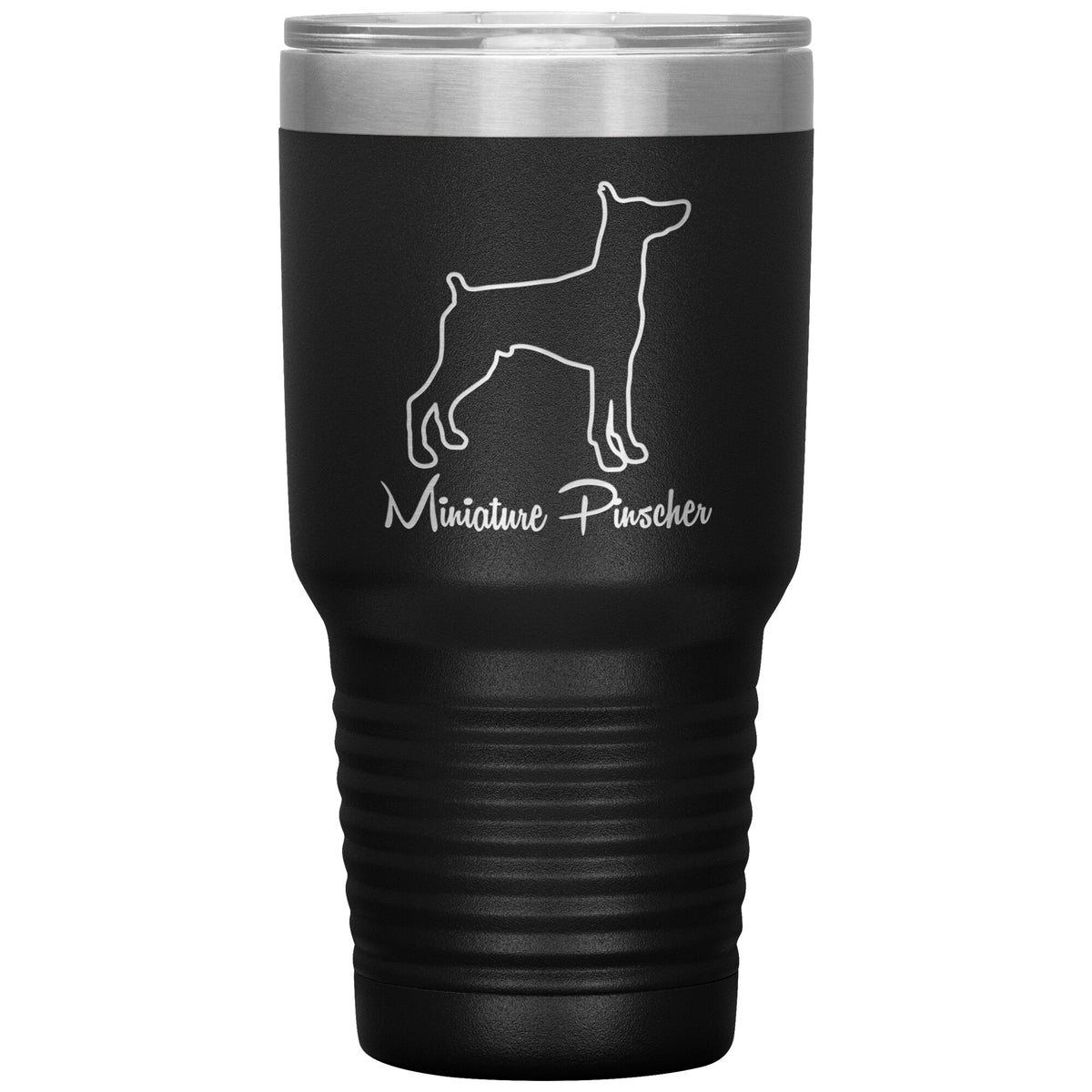 Miniature Pinscher Dog Outlined Silhouette 30oz Insulated Tumbler
