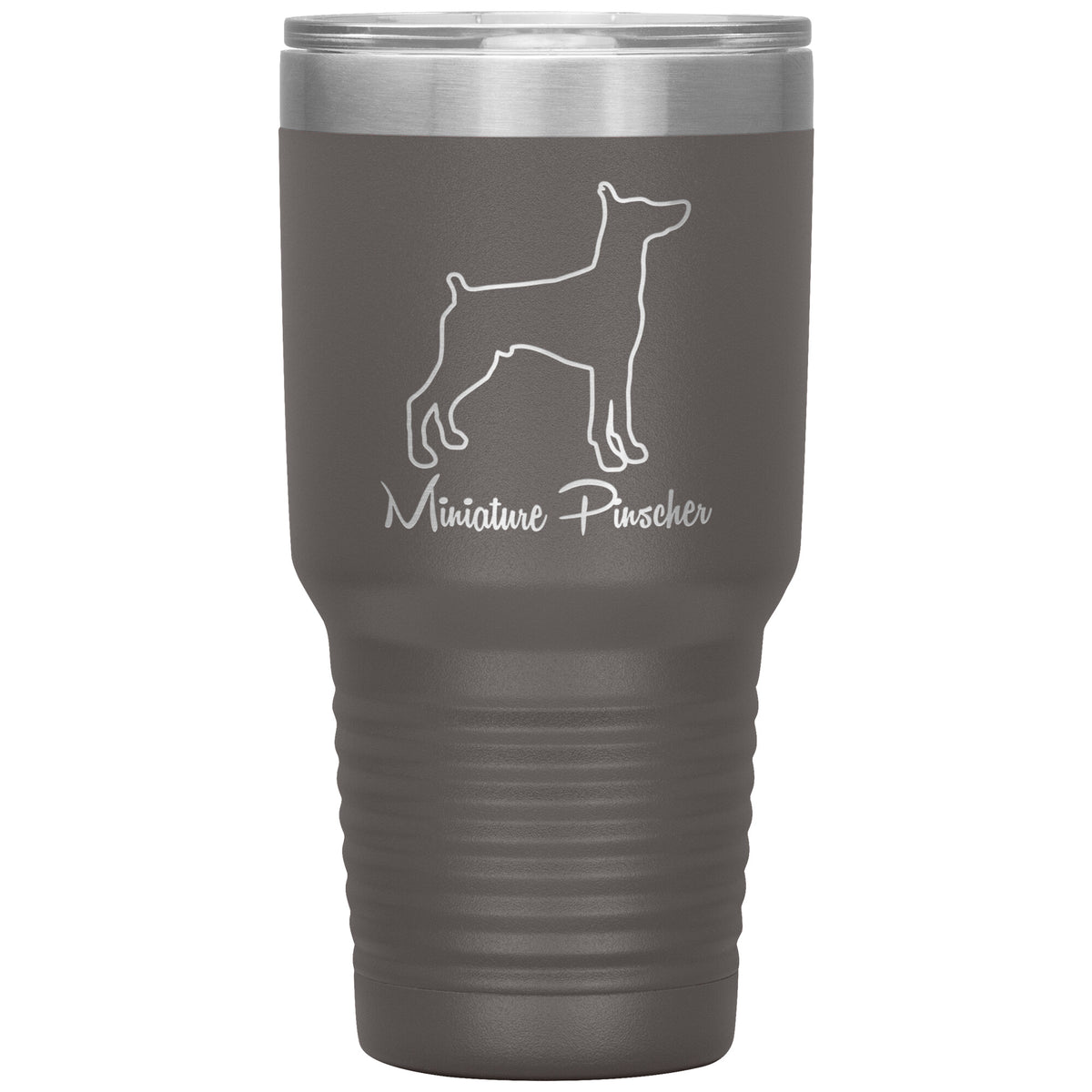 Miniature Pinscher Dog Outlined Silhouette 30oz Insulated Tumbler