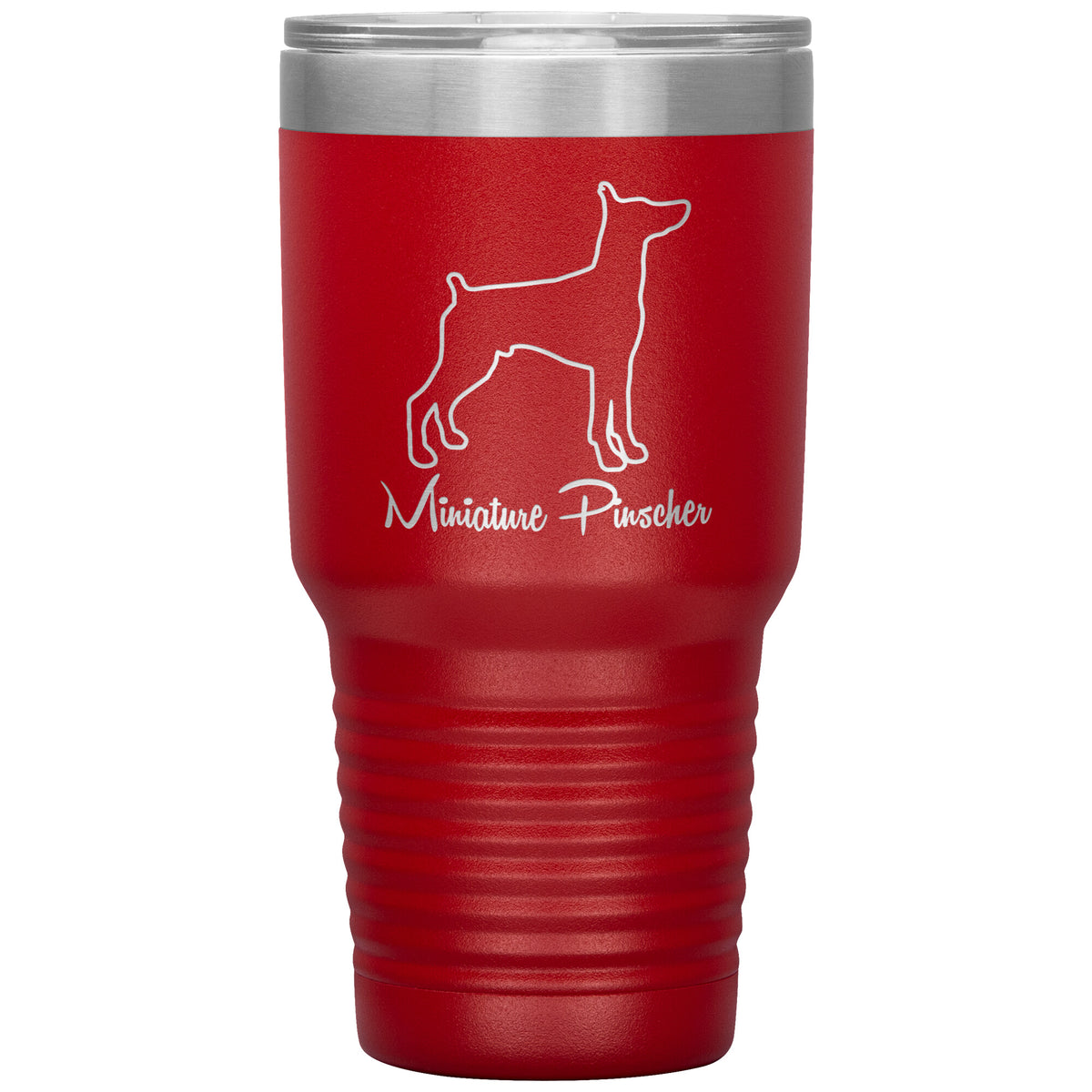 Miniature Pinscher Dog Outlined Silhouette 30oz Insulated Tumbler