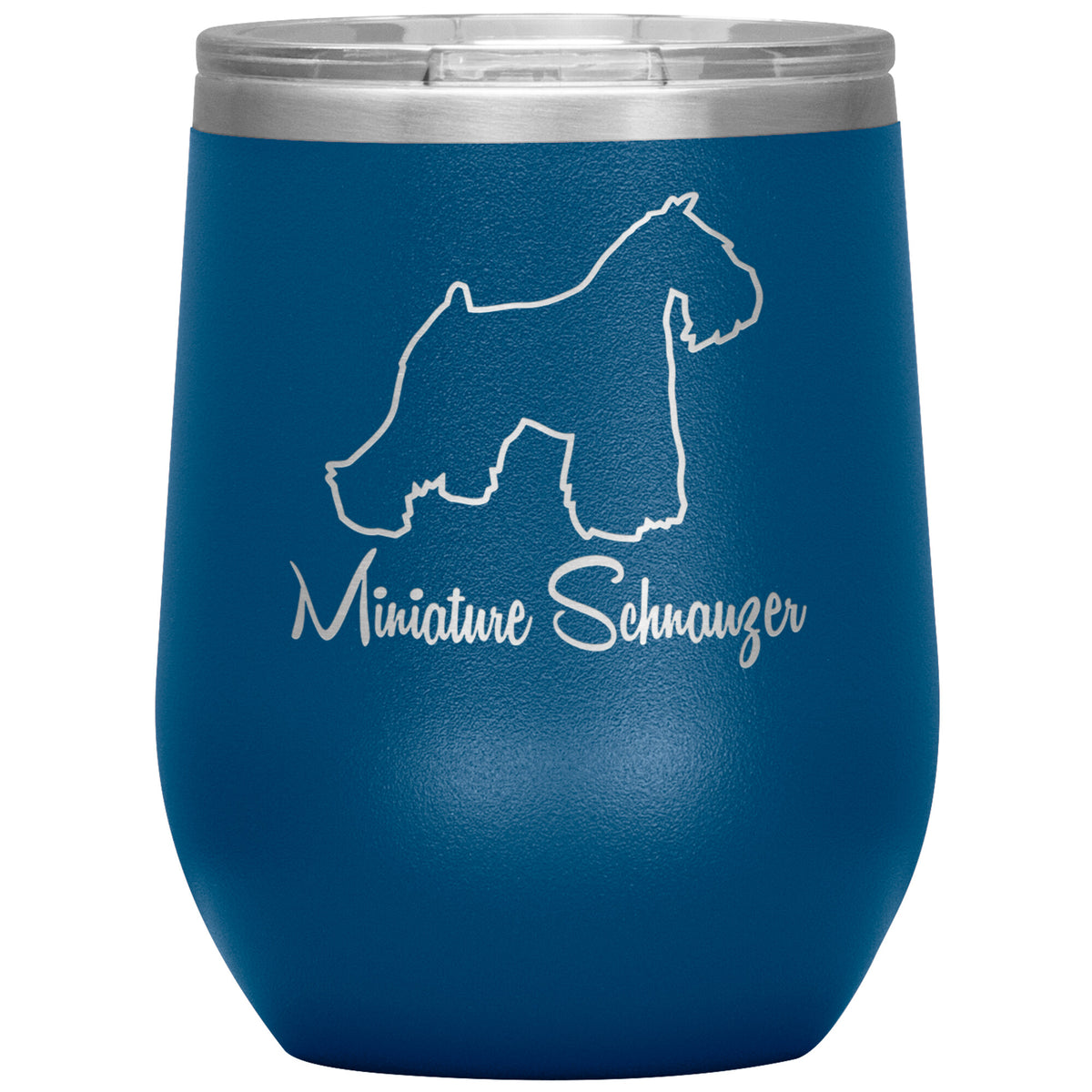 Miniature Schnauzer Dog Outlined Silhouette 12oz Wine Insulated Tumbler