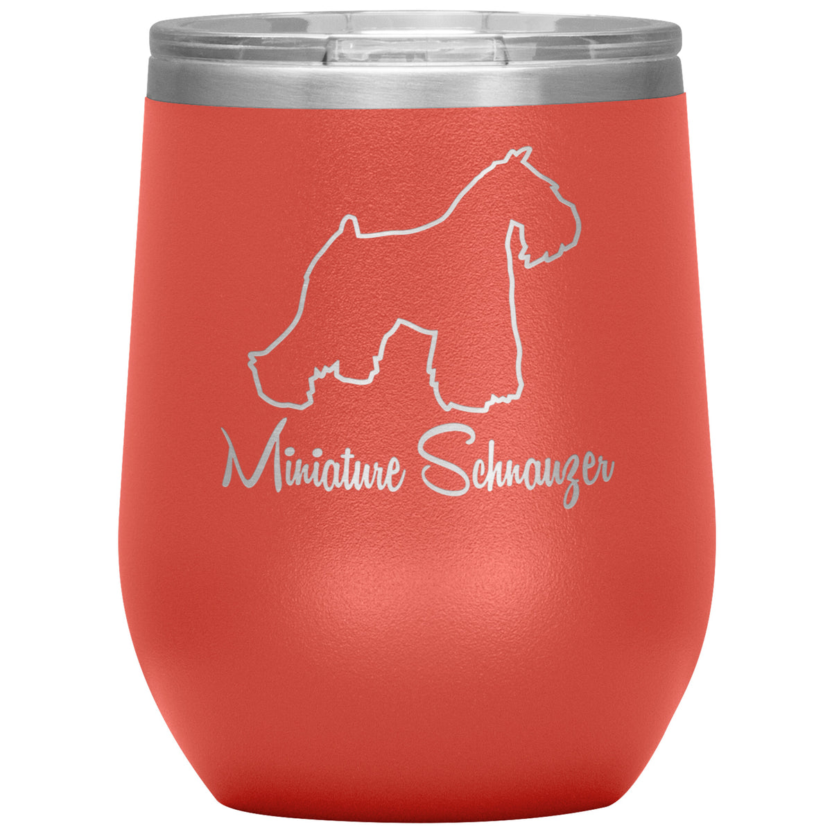 Miniature Schnauzer Dog Outlined Silhouette 12oz Wine Insulated Tumbler