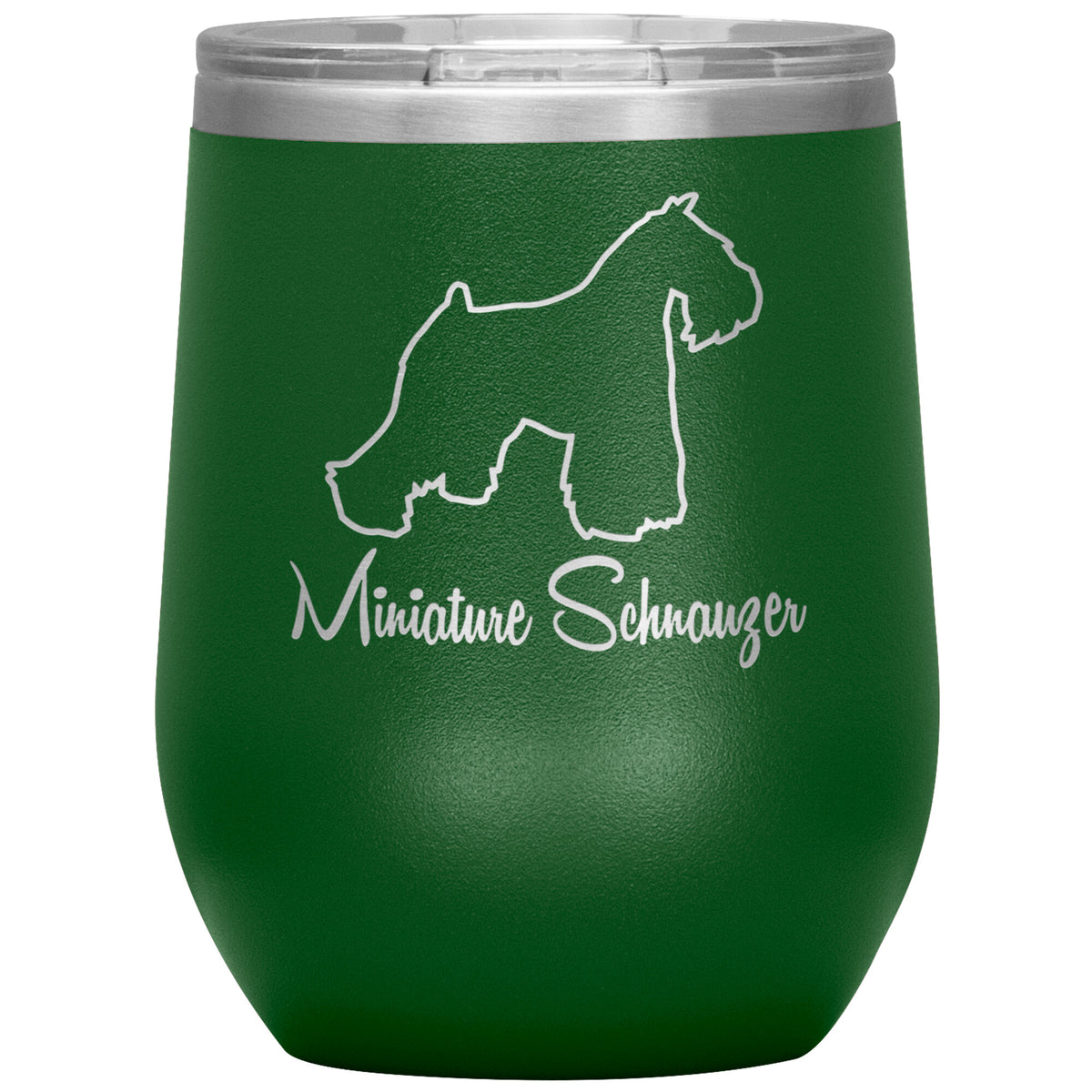 Miniature Schnauzer Dog Outlined Silhouette 12oz Wine Insulated Tumbler