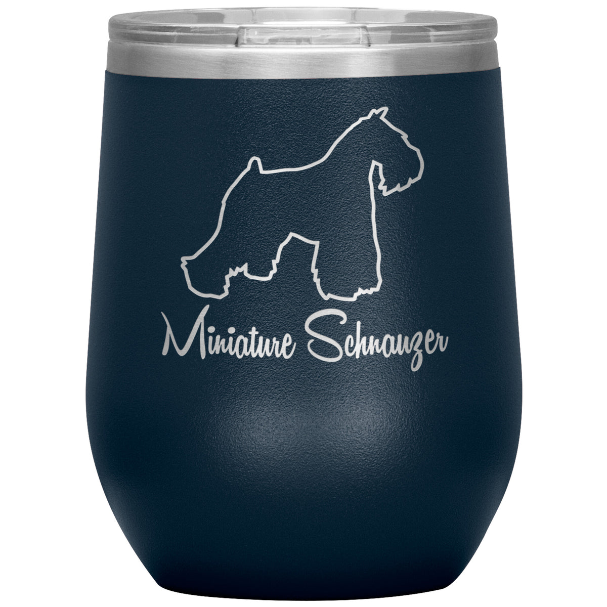 Miniature Schnauzer Dog Outlined Silhouette 12oz Wine Insulated Tumbler