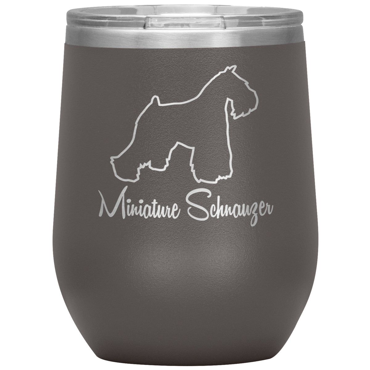 Miniature Schnauzer Dog Outlined Silhouette 12oz Wine Insulated Tumbler