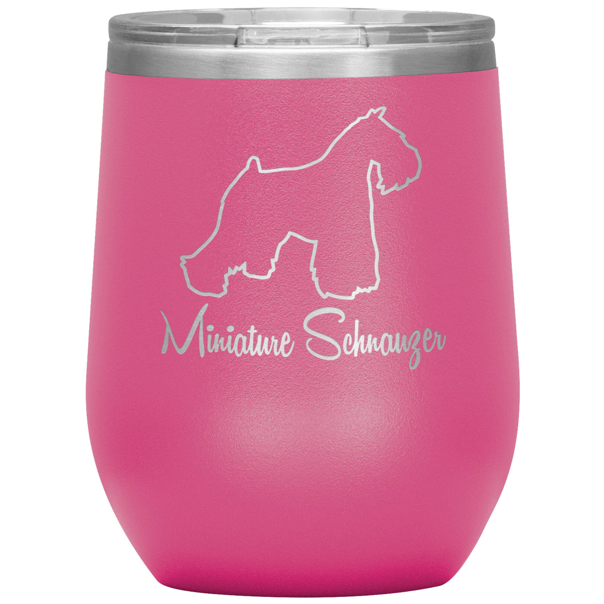Miniature Schnauzer Dog Outlined Silhouette 12oz Wine Insulated Tumbler