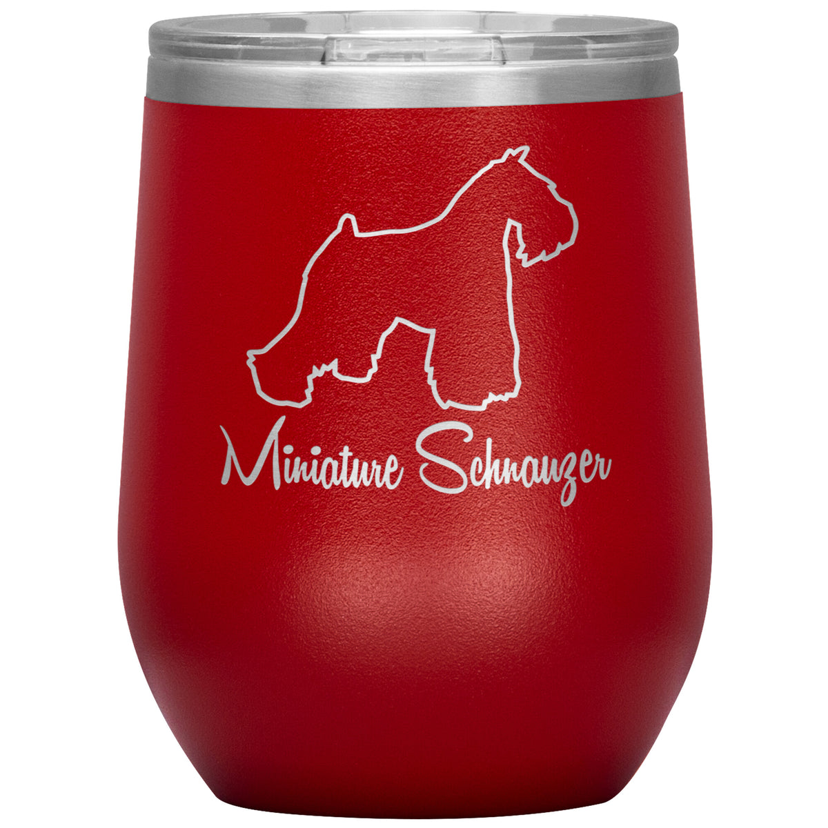Miniature Schnauzer Dog Outlined Silhouette 12oz Wine Insulated Tumbler