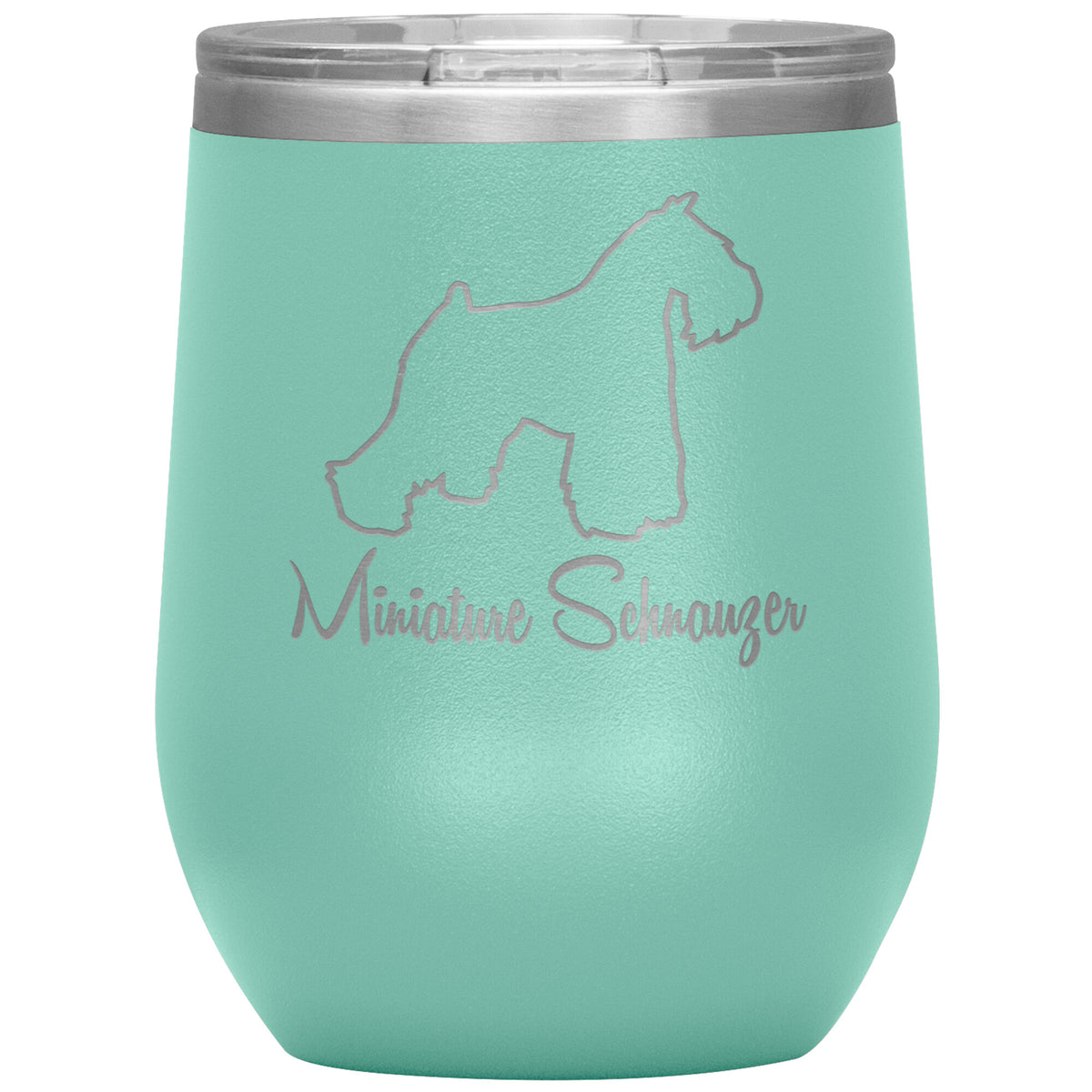 Miniature Schnauzer Dog Outlined Silhouette 12oz Wine Insulated Tumbler