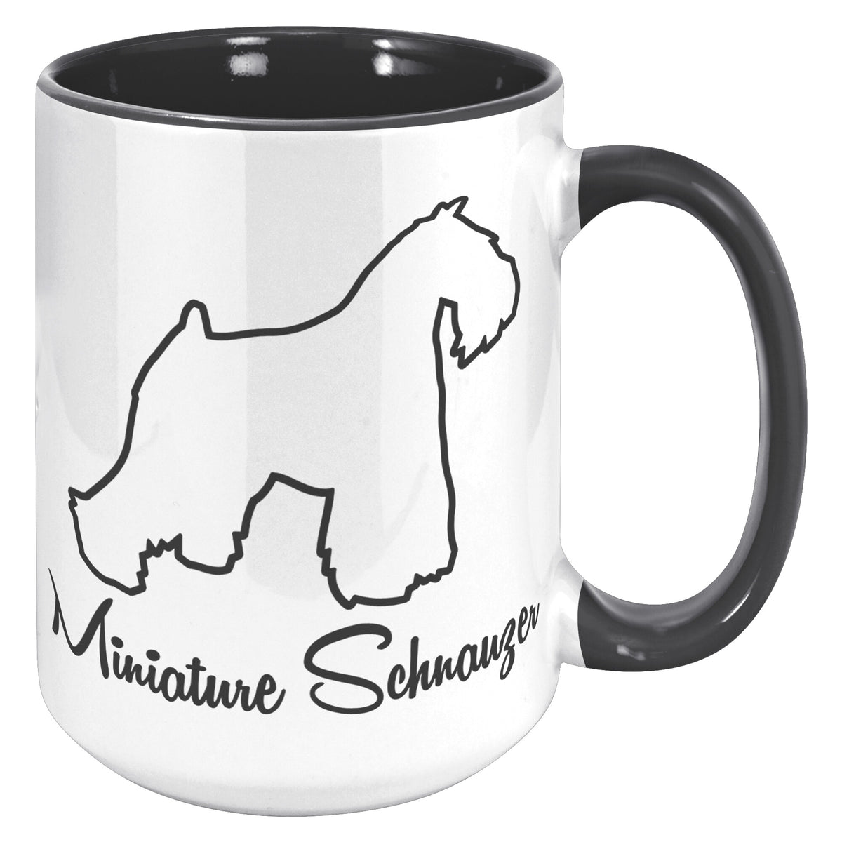 Miniature Schnauzer Dog Outlined Silhouette 15oz Accent Mug