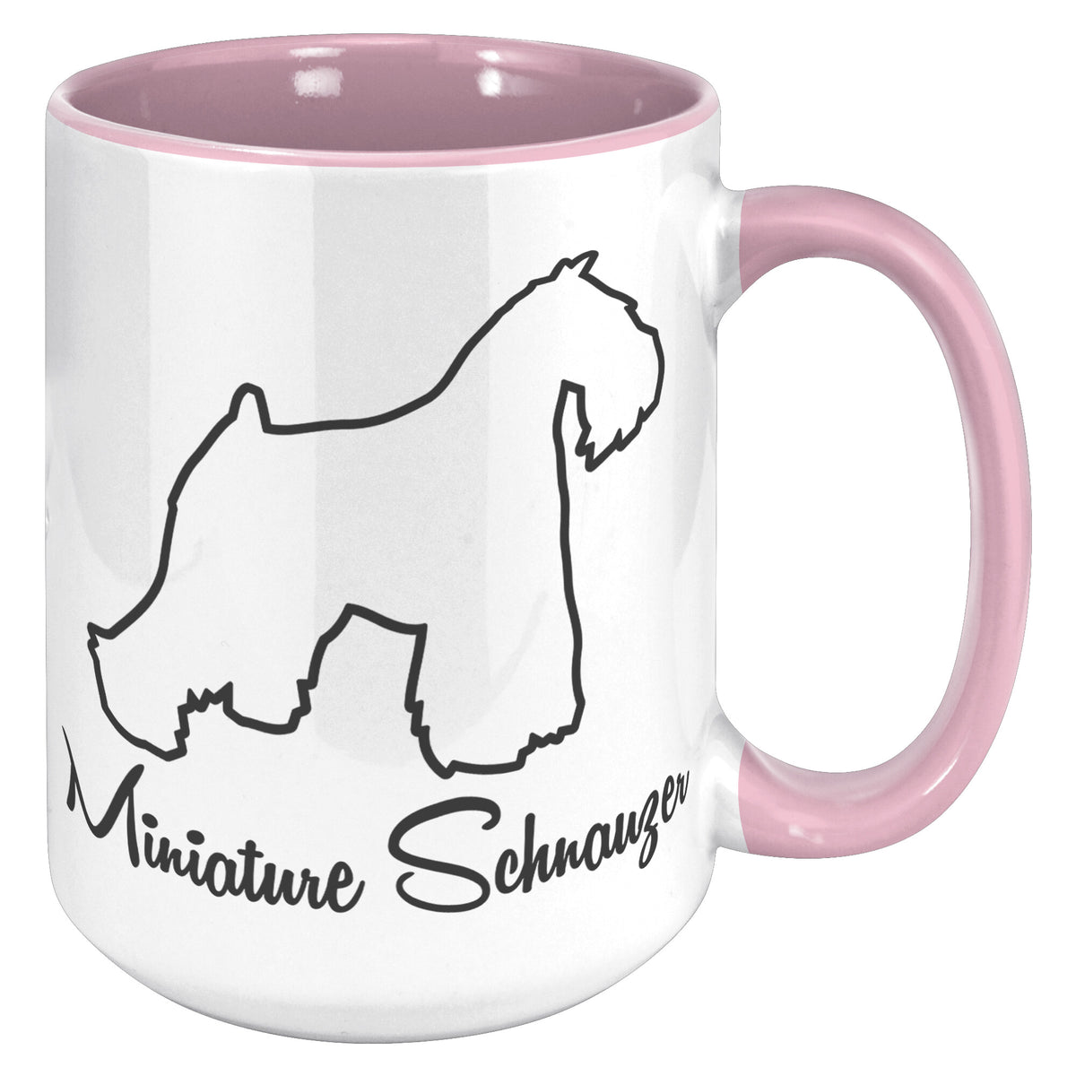 Miniature Schnauzer Dog Outlined Silhouette 15oz Accent Mug