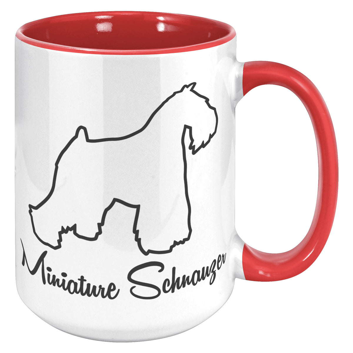 Miniature Schnauzer Dog Outlined Silhouette 15oz Accent Mug