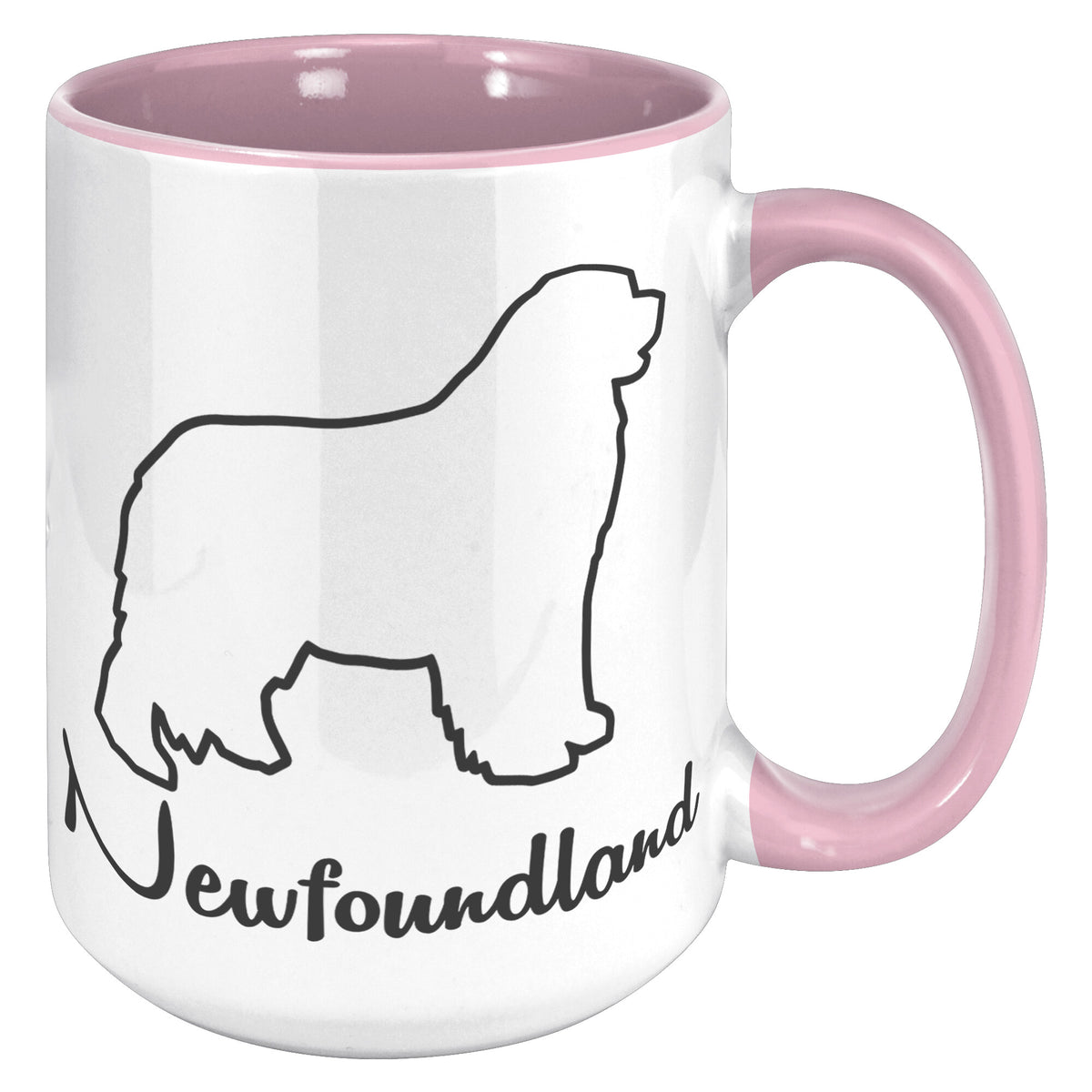 Newfoundland Dog Outlined Silhouette 15oz Accent Mug