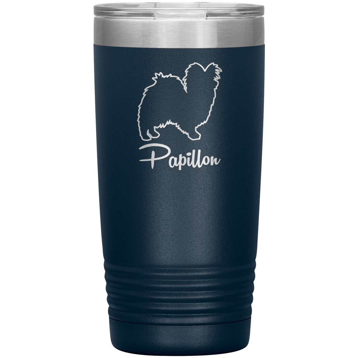 Papillon Dog Outlined Silhouette 20oz Insulated Tumbler