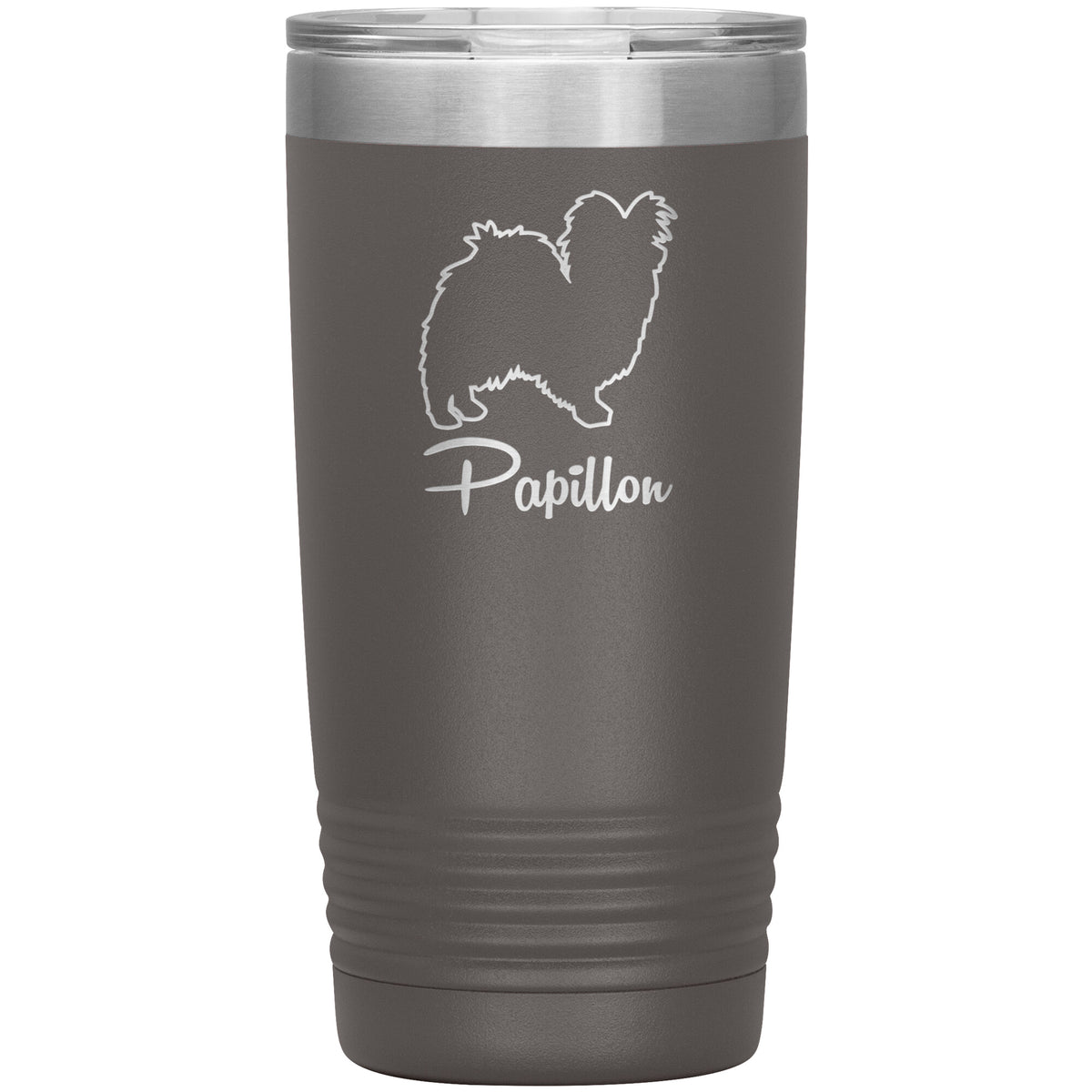 Papillon Dog Outlined Silhouette 20oz Insulated Tumbler