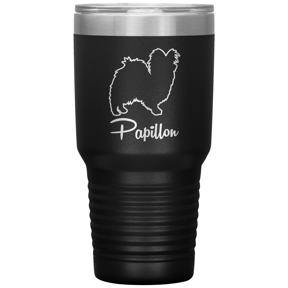 Papillon Dog Outlined Silhouette 30oz Insulated Tumbler