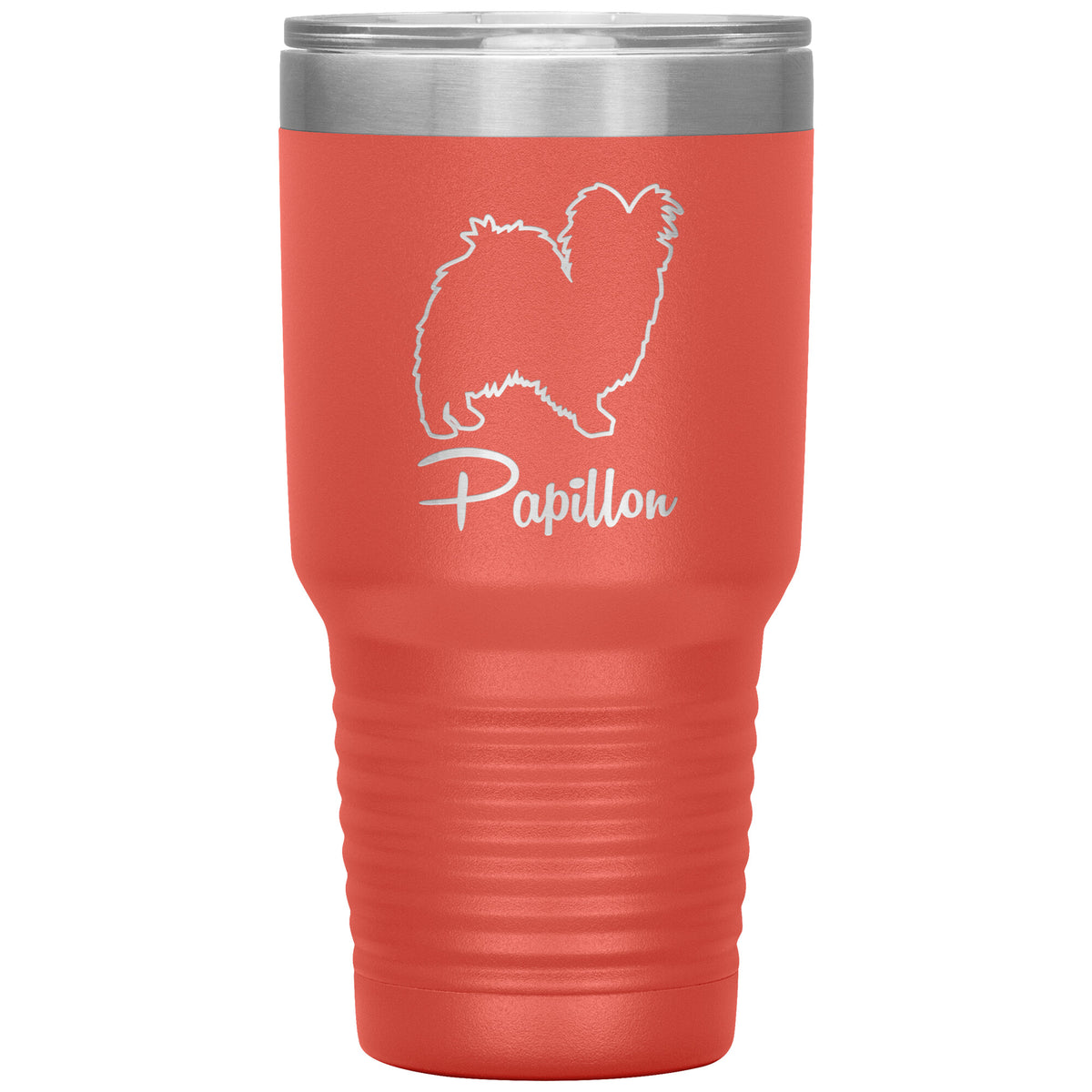 Papillon Dog Outlined Silhouette 30oz Insulated Tumbler