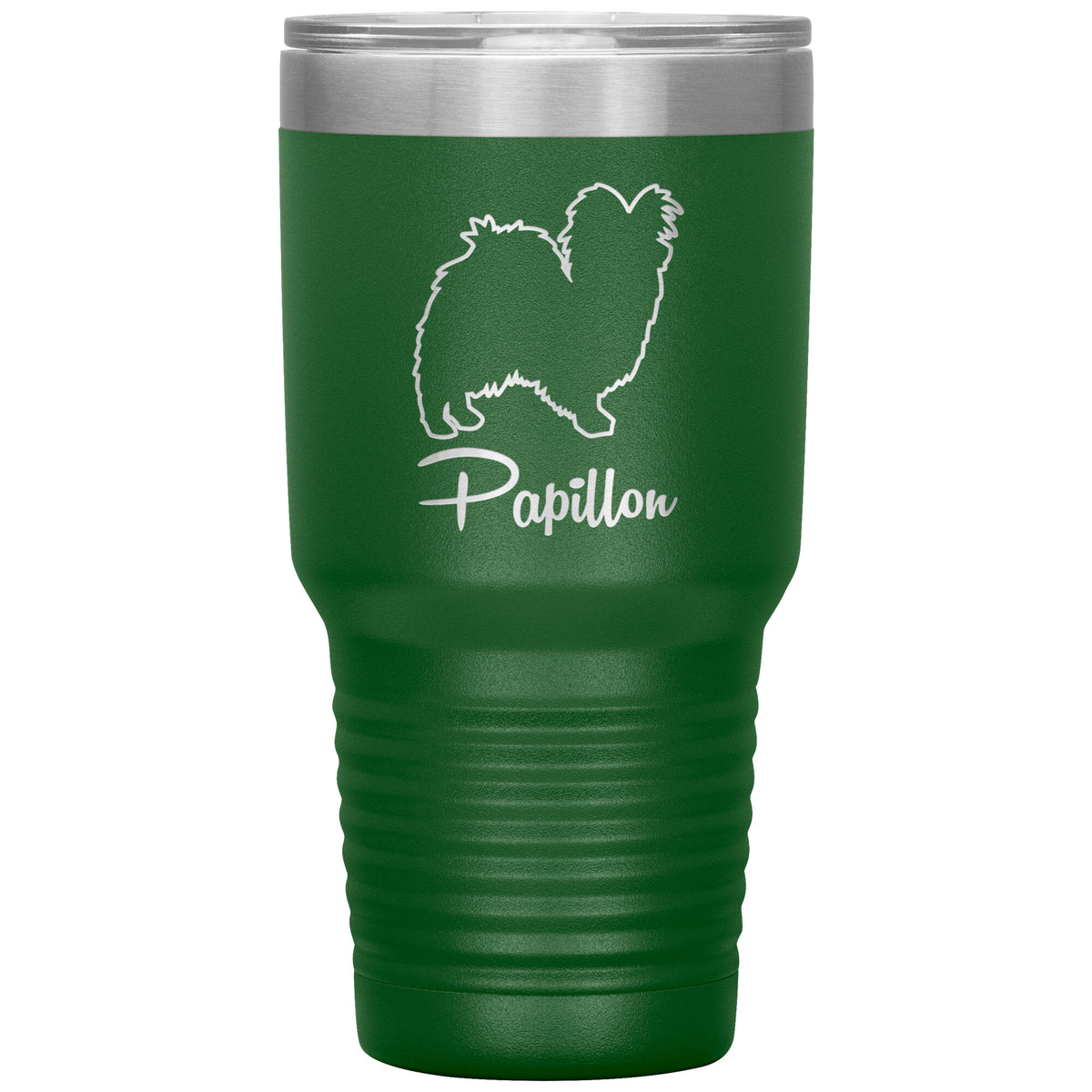 Papillon Dog Outlined Silhouette 30oz Insulated Tumbler