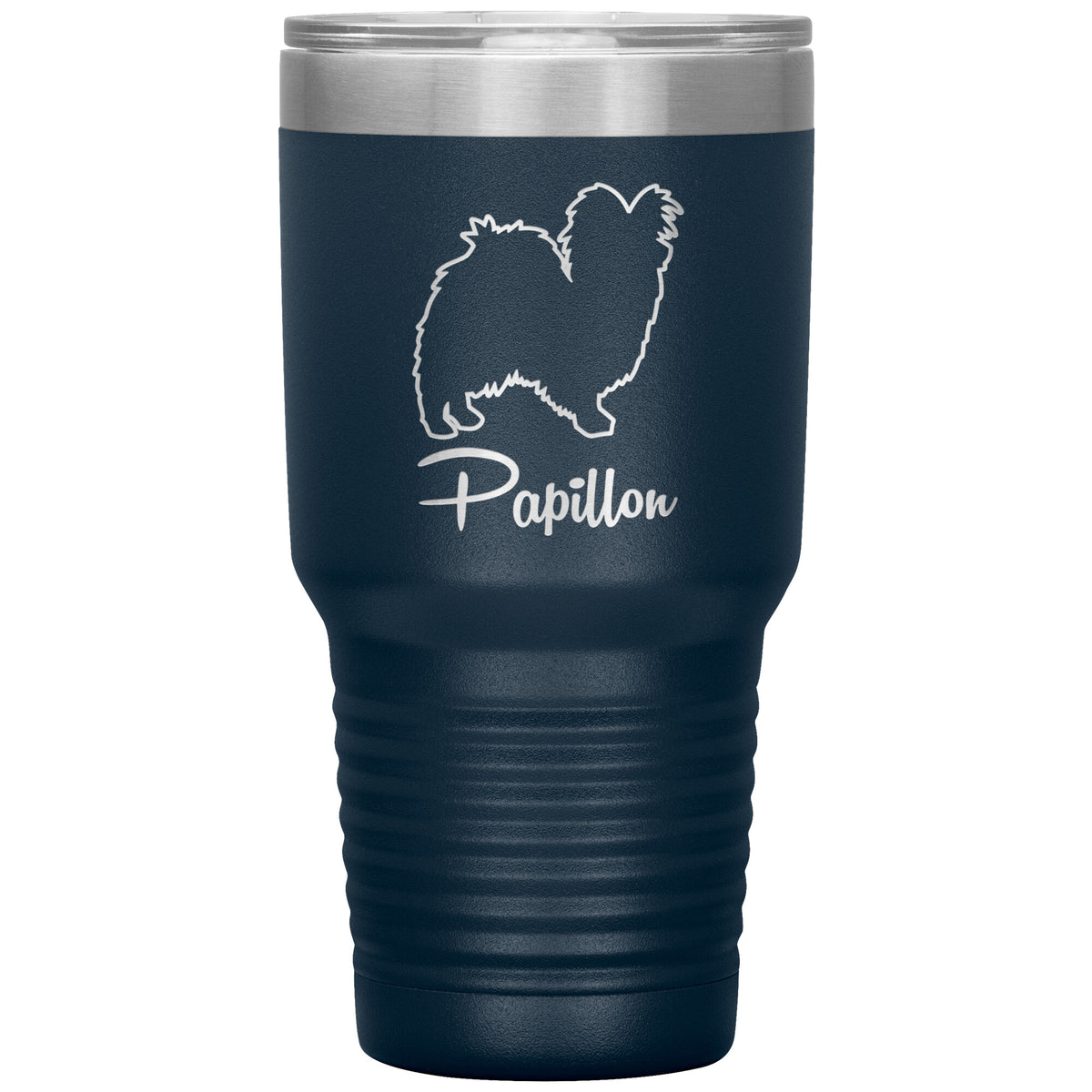 Papillon Dog Outlined Silhouette 30oz Insulated Tumbler