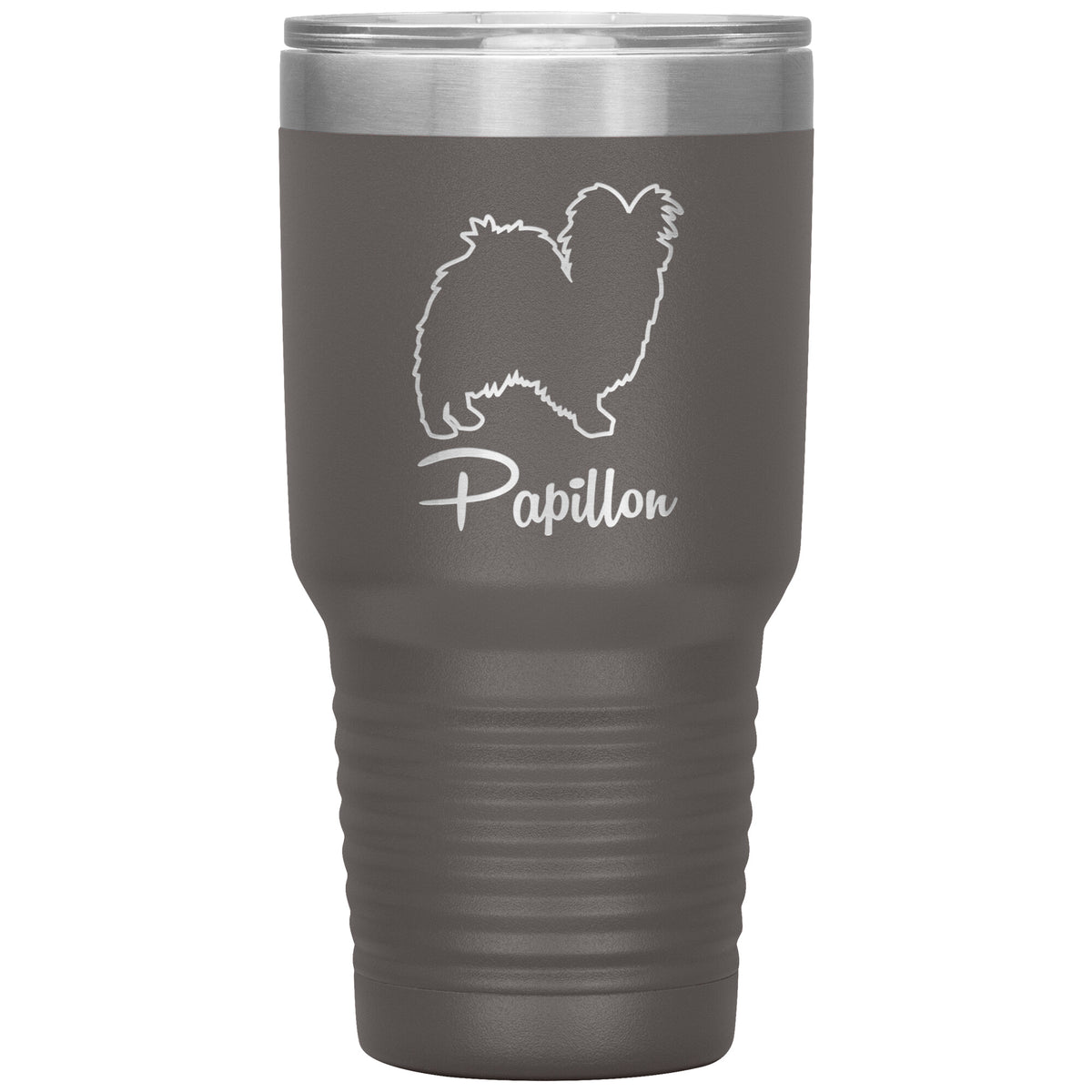 Papillon Dog Outlined Silhouette 30oz Insulated Tumbler
