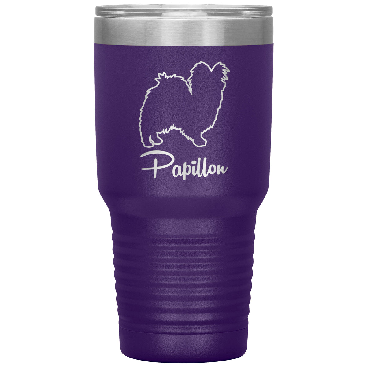 Papillon Dog Outlined Silhouette 30oz Insulated Tumbler