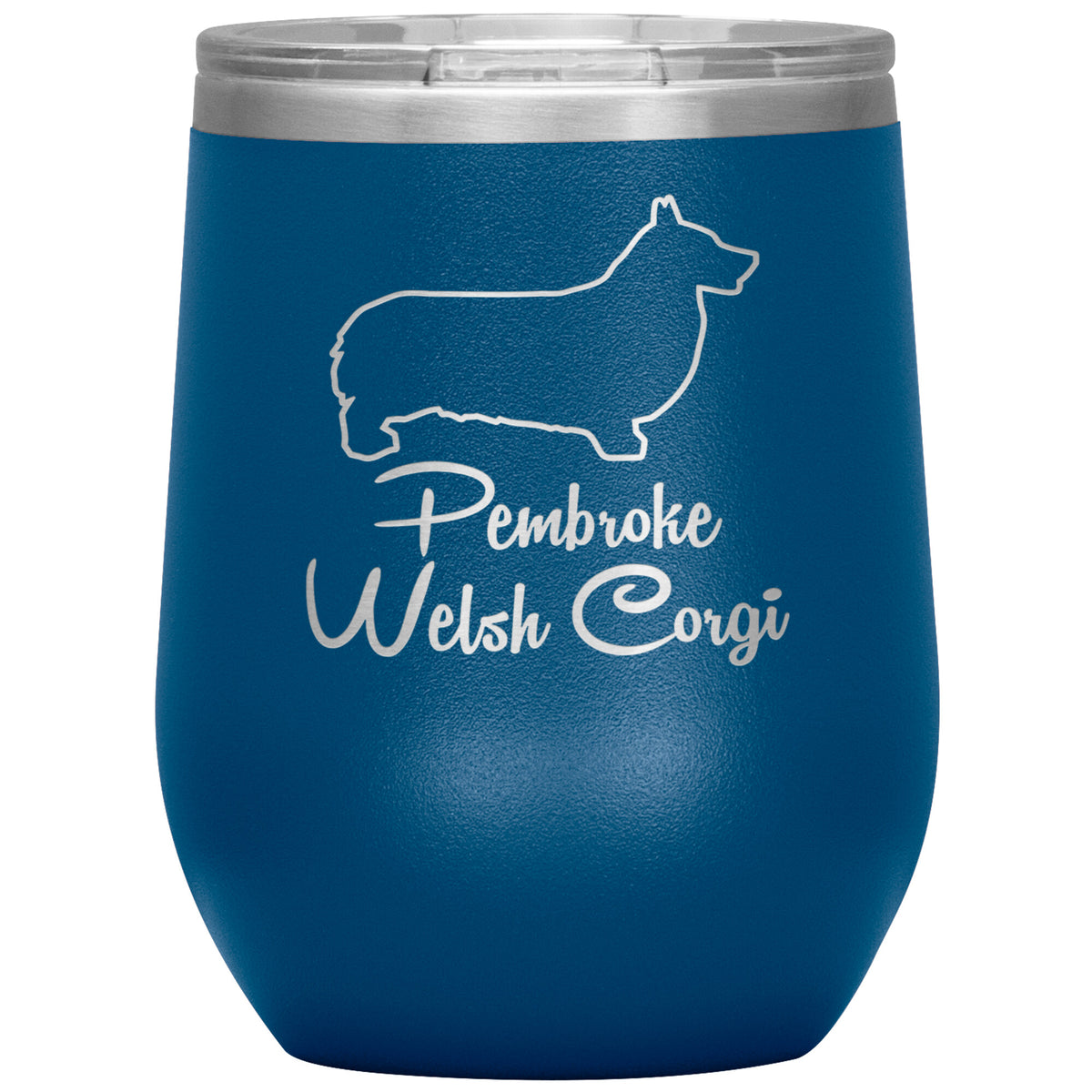 Pembroke Welsh Corgi Dog Outlined Silhouette 12oz Wine Insulated Tumbler