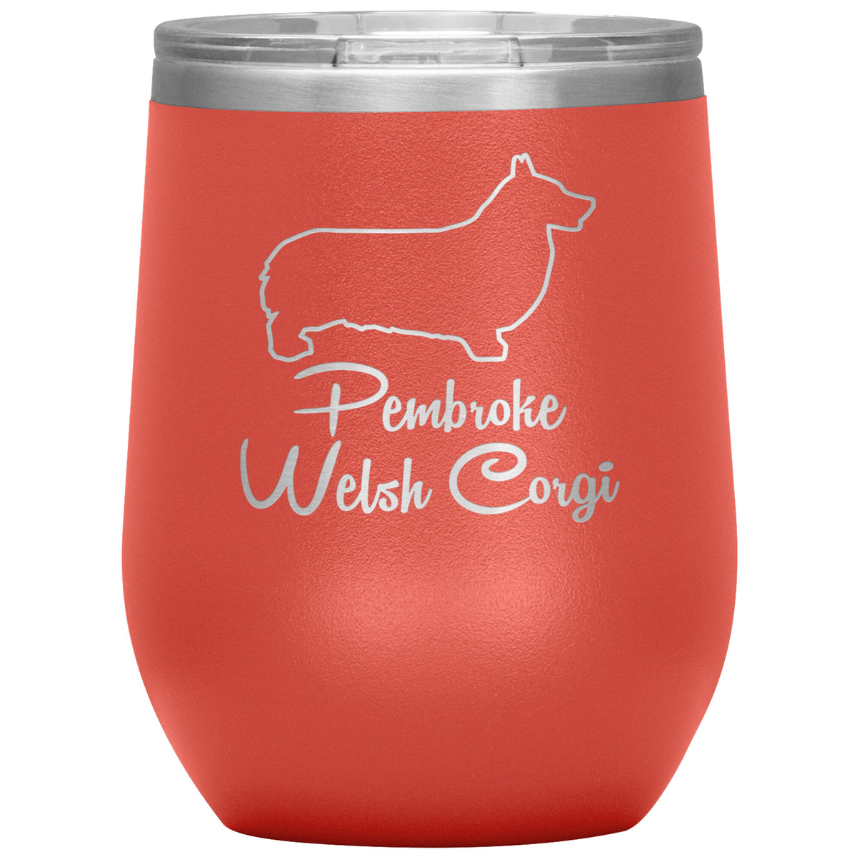 Pembroke Welsh Corgi Dog Outlined Silhouette 12oz Wine Insulated Tumbler