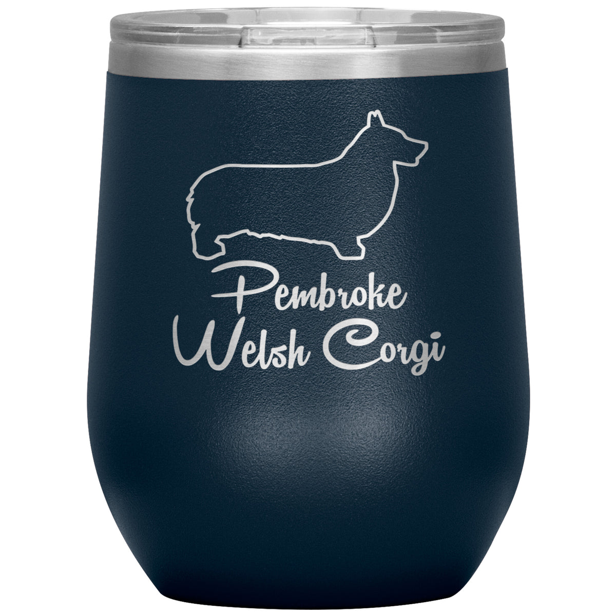Pembroke Welsh Corgi Dog Outlined Silhouette 12oz Wine Insulated Tumbler