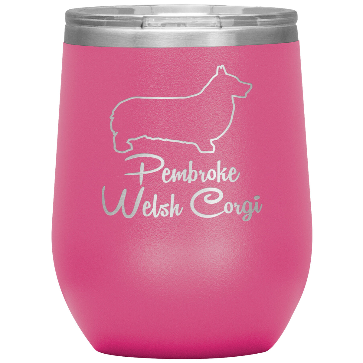 Pembroke Welsh Corgi Dog Outlined Silhouette 12oz Wine Insulated Tumbler